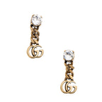Gucci Crystal Double G Chain Drop Earrings (SHF-qC4GTi)