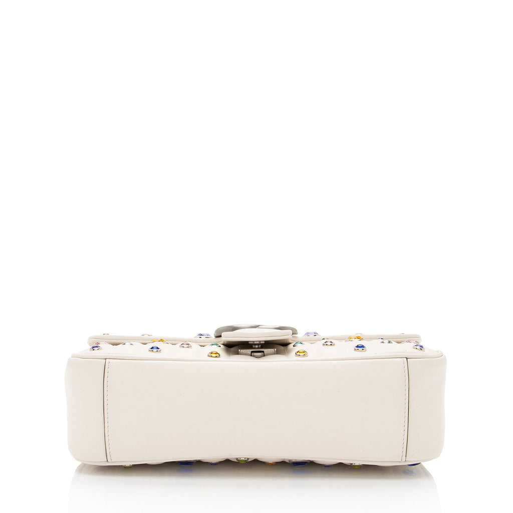 Gucci Crystal Embellished Matelasse GG Marmont Small Flap Bag (SHF-3tbySh)