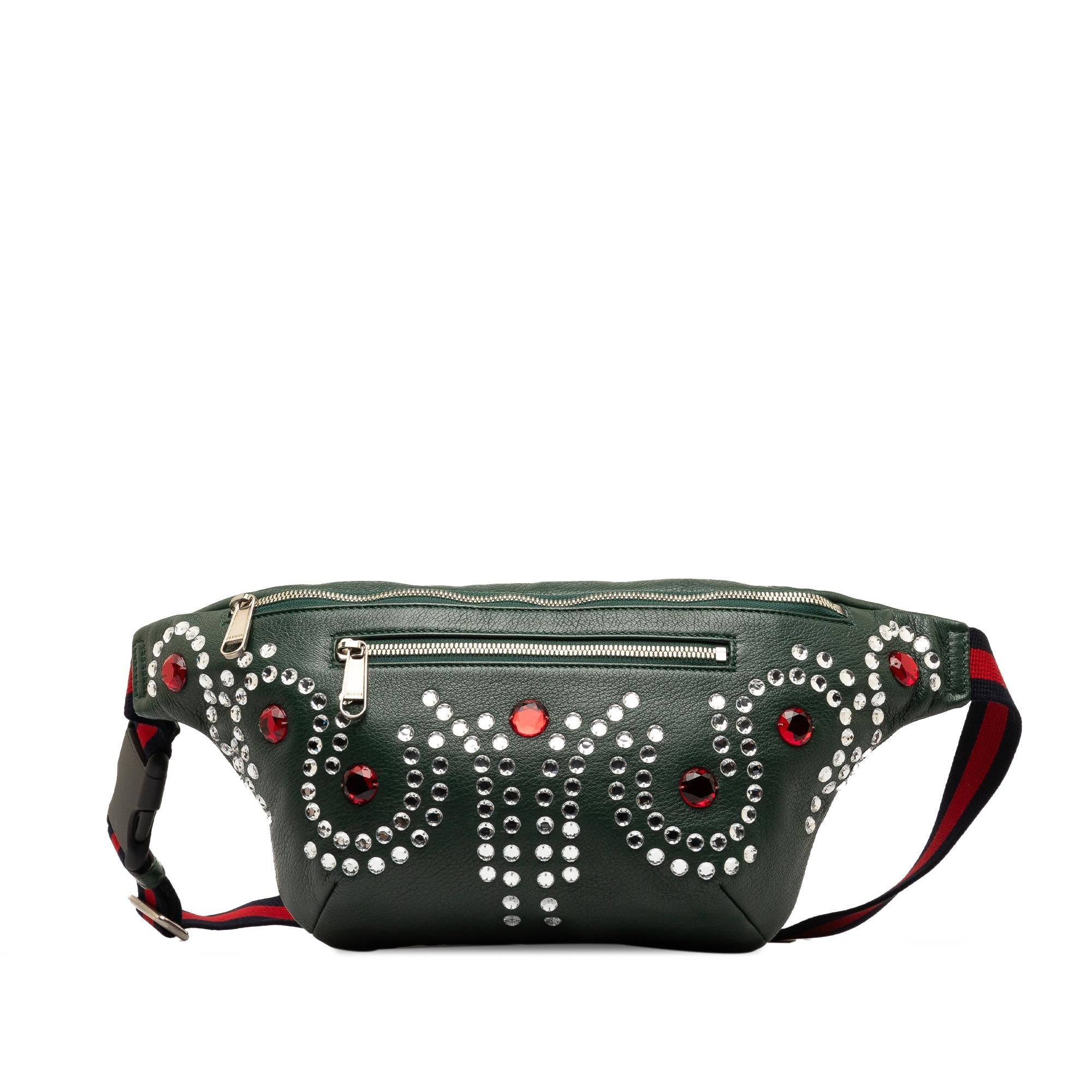Gucci Crystal Embellished Web Belt Bag (SHG-OE46EQ)
