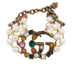 Gucci Crystal Faux Pearl GG Bracelet (SHF-21451)