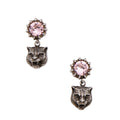Gucci Crystal Feline Head Stud Earrings (SHF-OUF2sU)