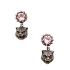 Gucci Crystal Feline Head Stud Earrings (SHF-OUF2sU)