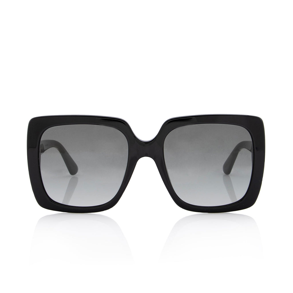 Gucci Crystal Logo Oversize Rectangular Sunglasses (SHF-22732)
