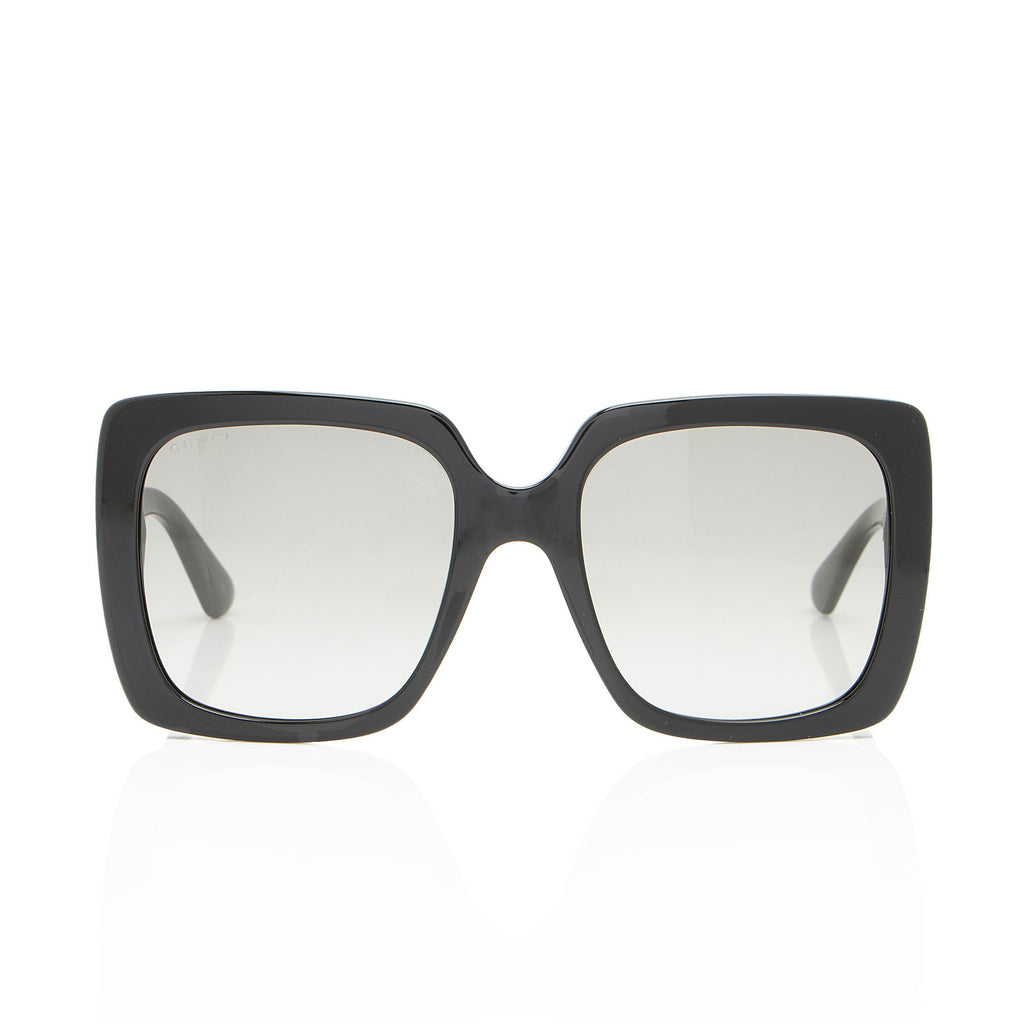 Gucci Crystal Logo Oversized Rectangular Sunglasses