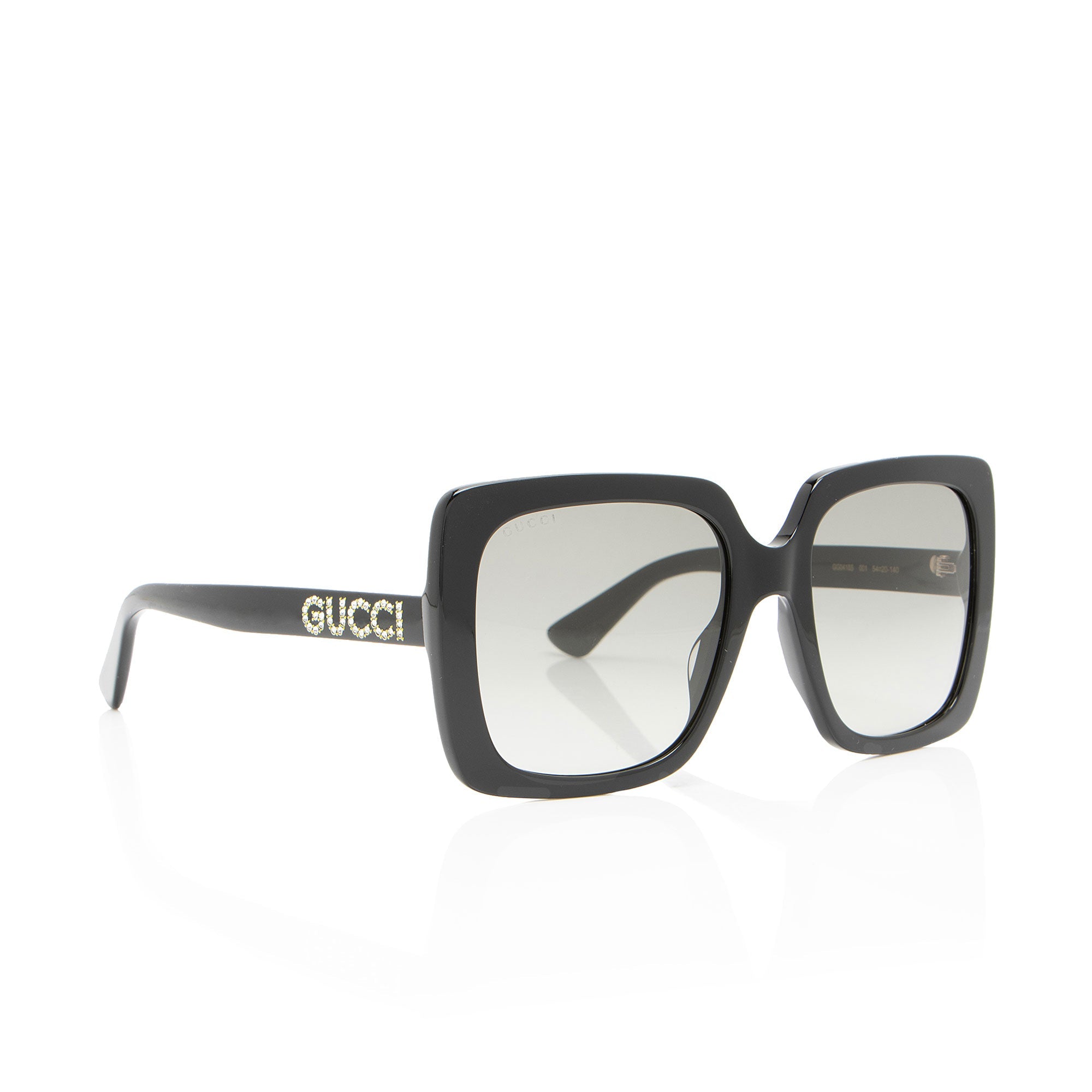 Gucci Crystal Logo Oversized Rectangular Sunglasses