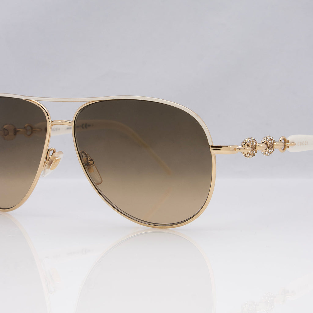 Gucci Crystal Marina Chain Aviator Sunglasses (SHF-23209)