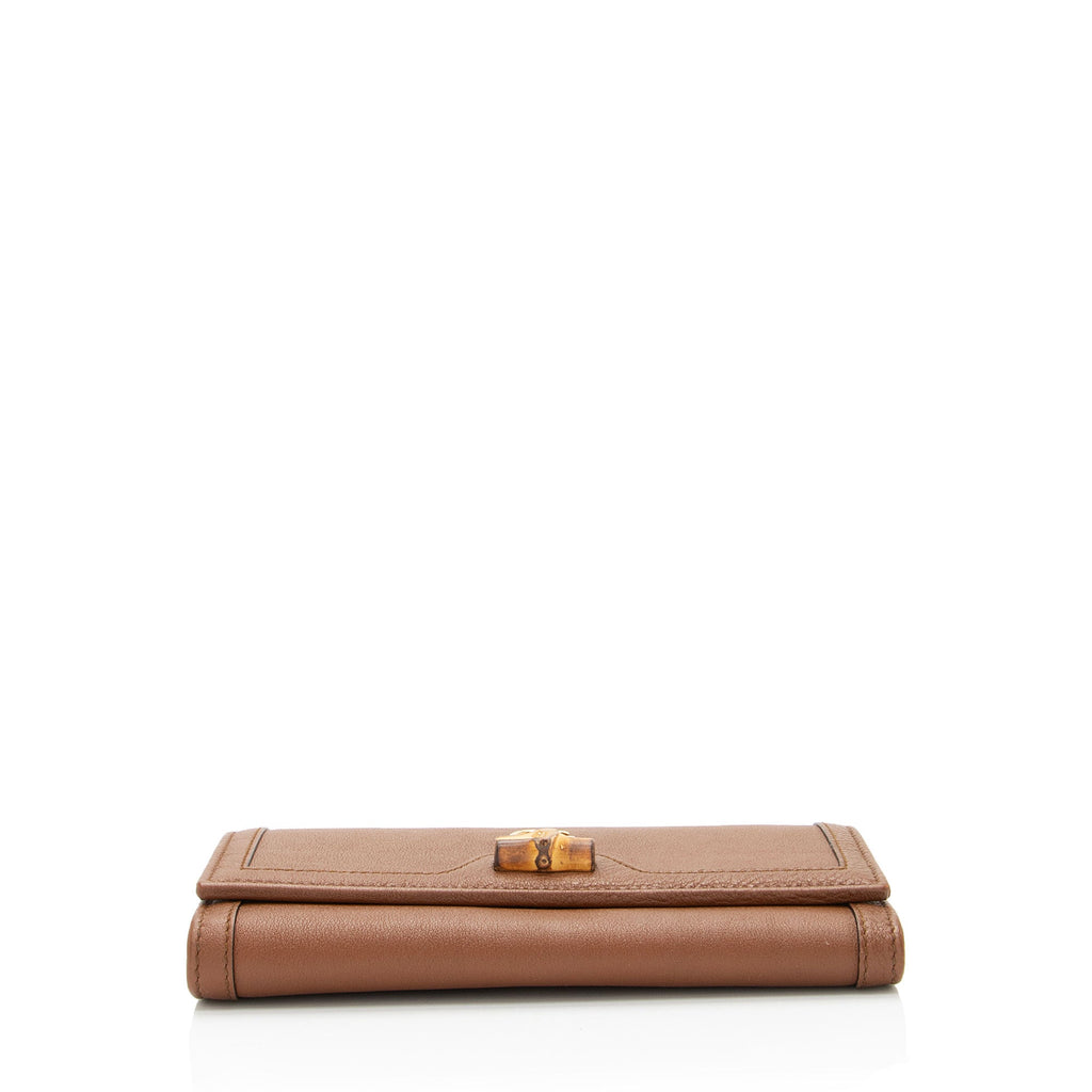 Gucci Leather Bamboo Diana Chain Wallet (SHF-bkBLXN)