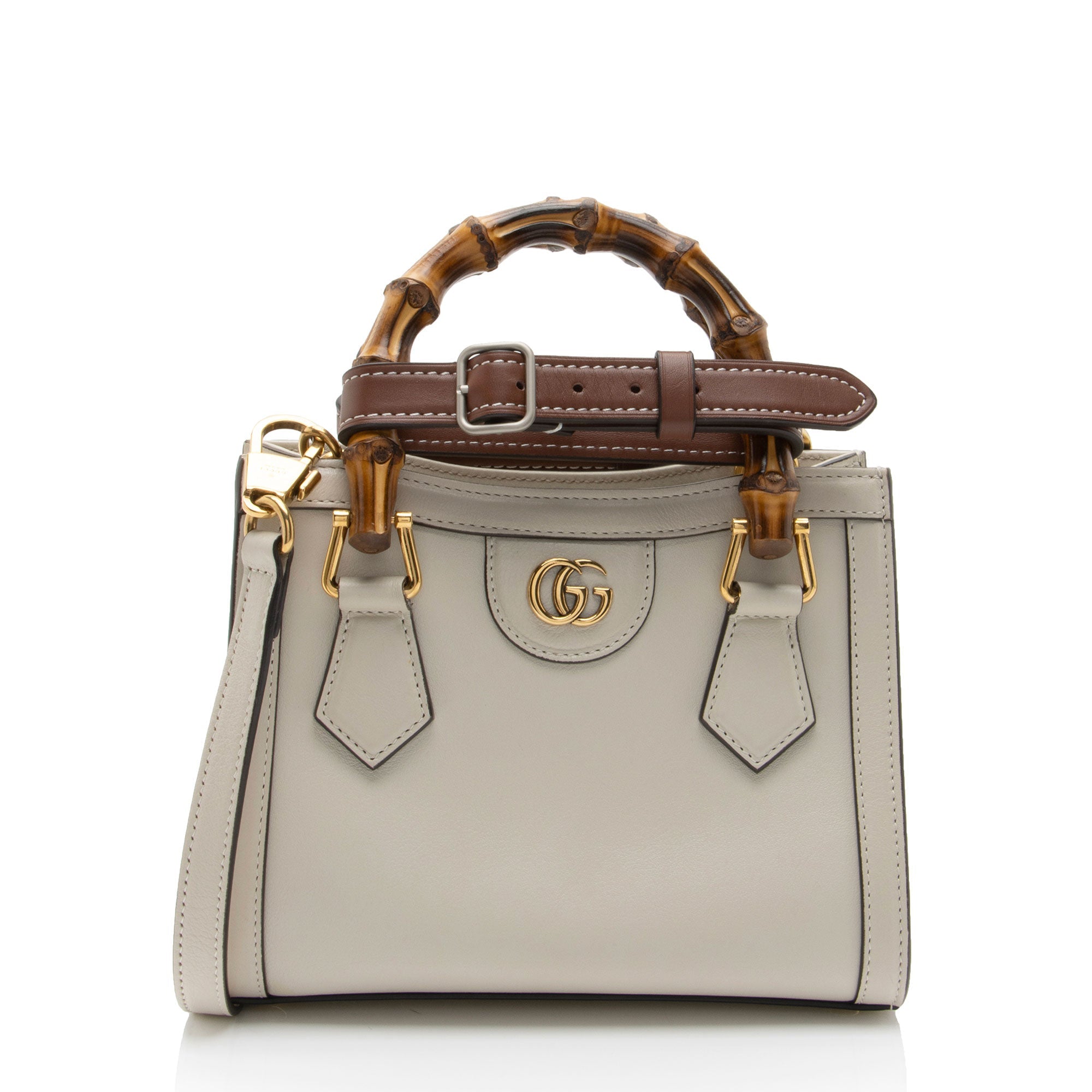 Gucci Cuir Leather Bamboo Diana Mini Tote (SHF-OiQwyN)