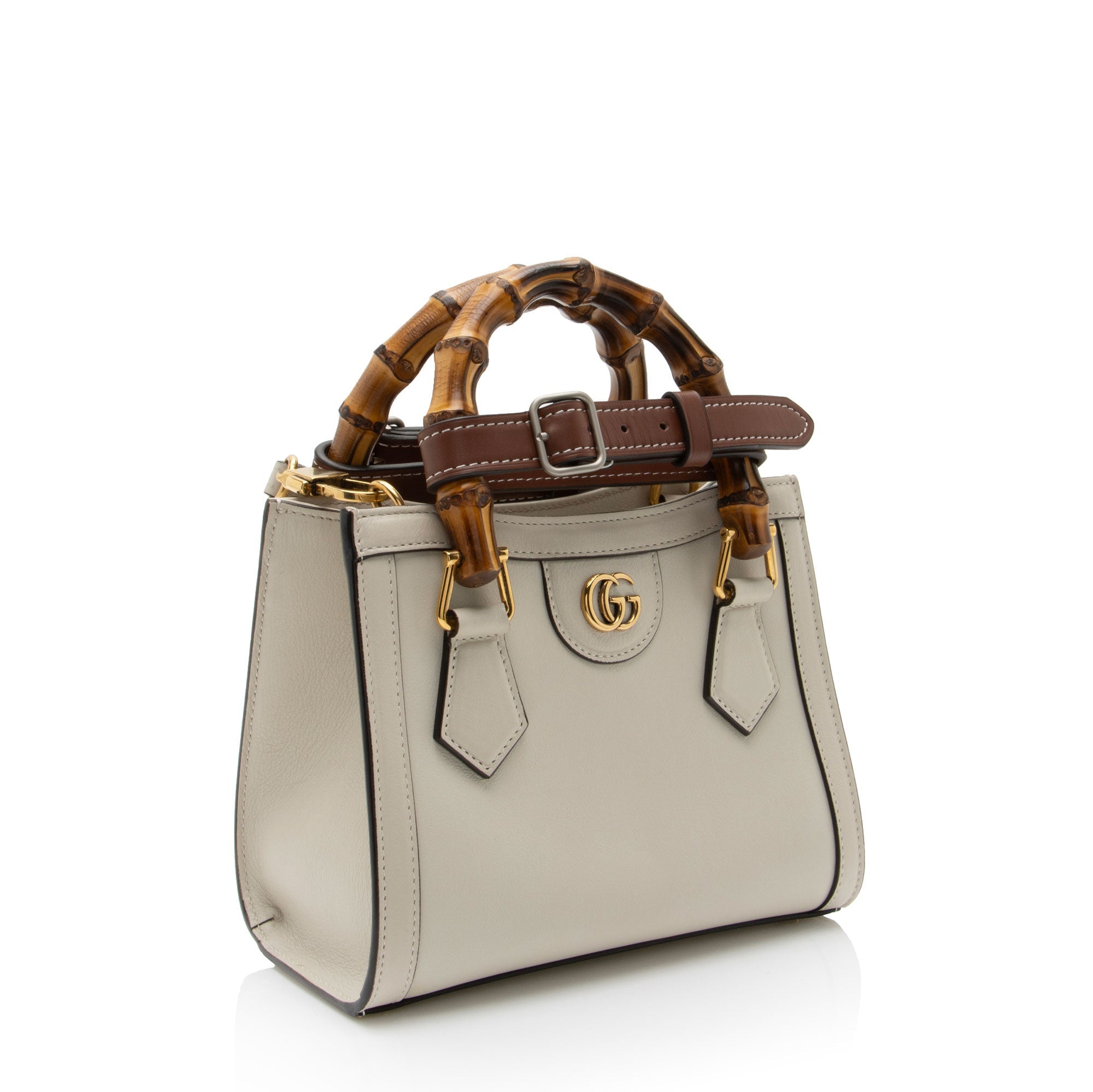 Gucci Cuir Leather Bamboo Diana Mini Tote (SHF-OiQwyN)
