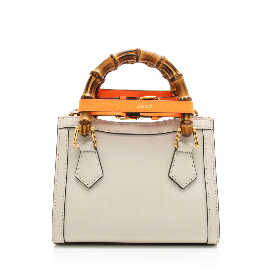 Gucci Cuir Leather Bamboo Diana Mini Tote (SHF-Mtoamr)