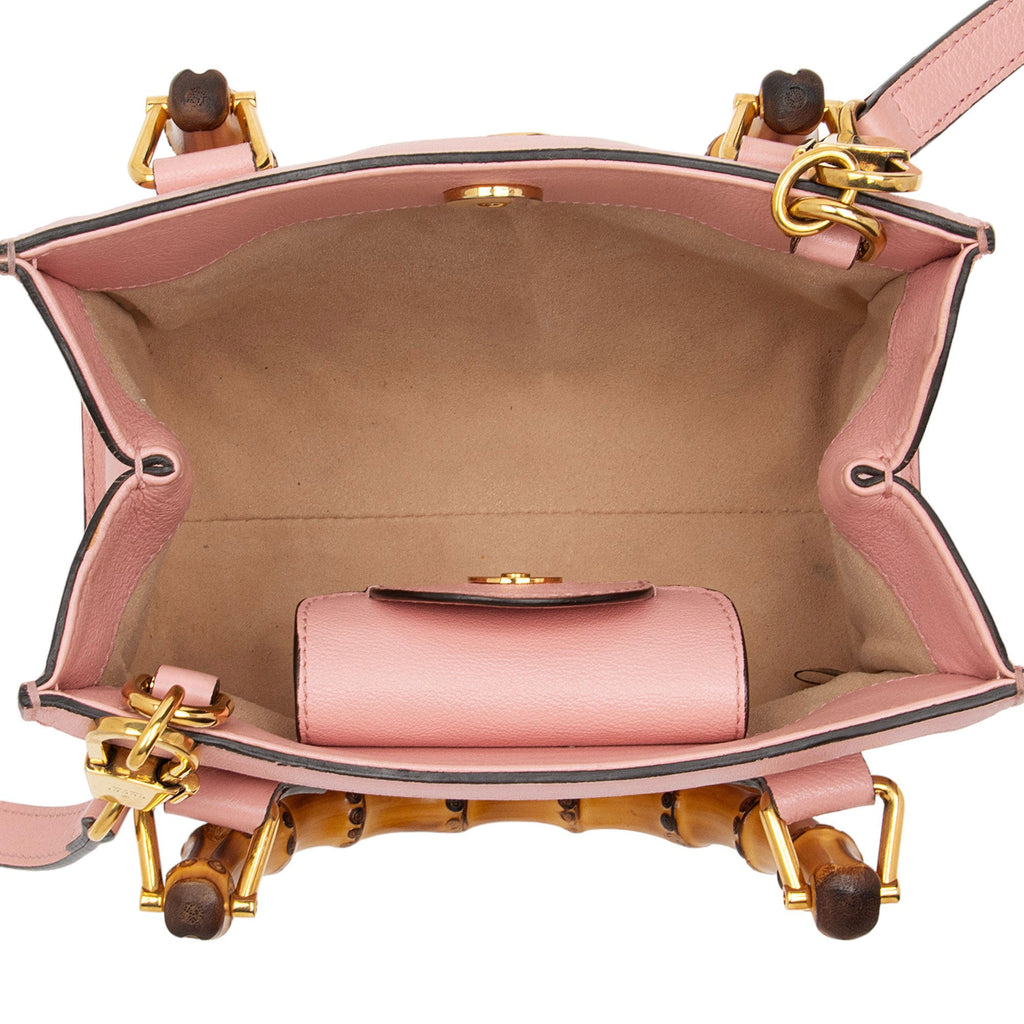 Gucci Cuir Leather Bamboo Diana Mini Tote (SHF-kfEnLc)