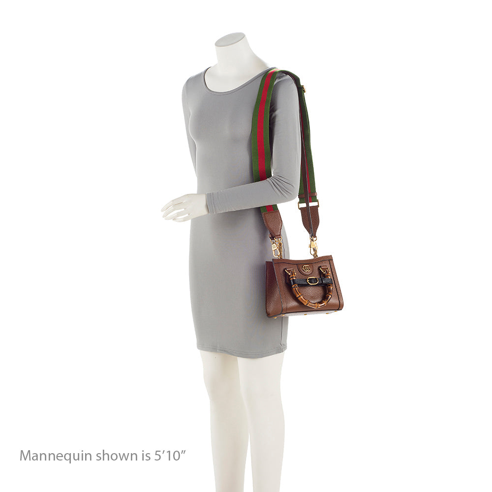 Gucci Cuir Leather Bamboo Diana Mini Tote