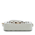 Gucci Cutout Leather and Flora Canvas Infinity Crossbody