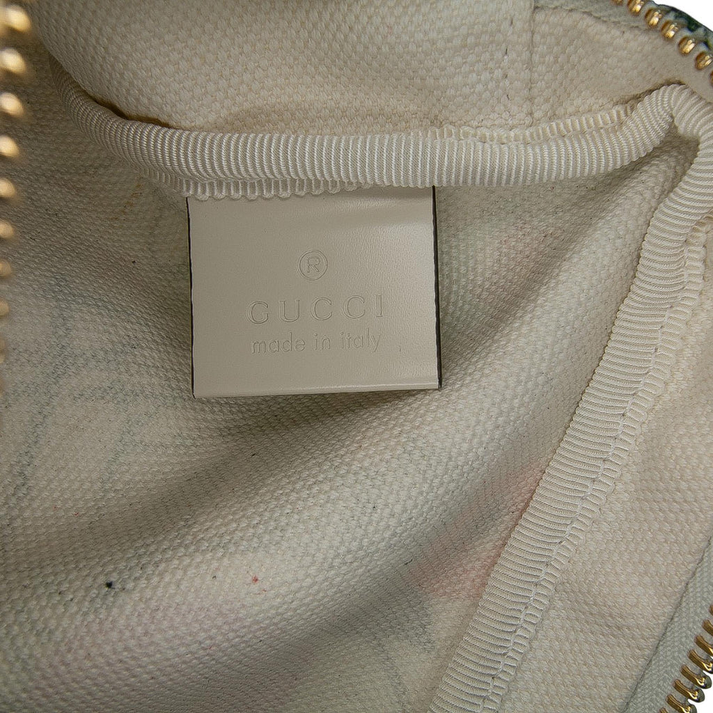 Gucci Cutout Leather and Flora Canvas Infinity Crossbody
