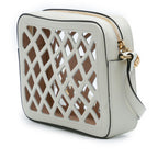 Gucci Cutout Leather and Flora Canvas Infinity Crossbody