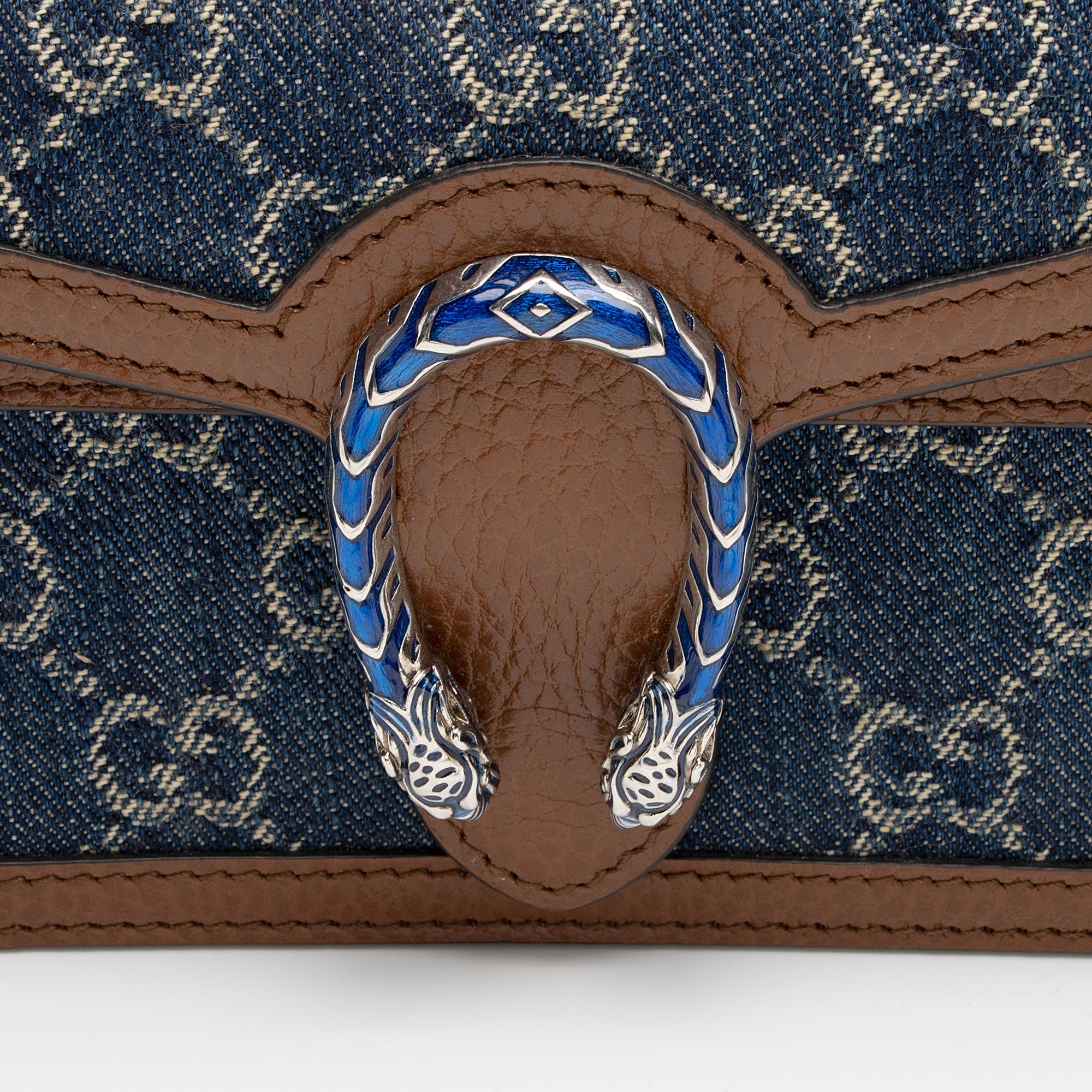 Gucci Denim Dionysus Super Mini Shoulder Bag (SHF-LUnuyX)
