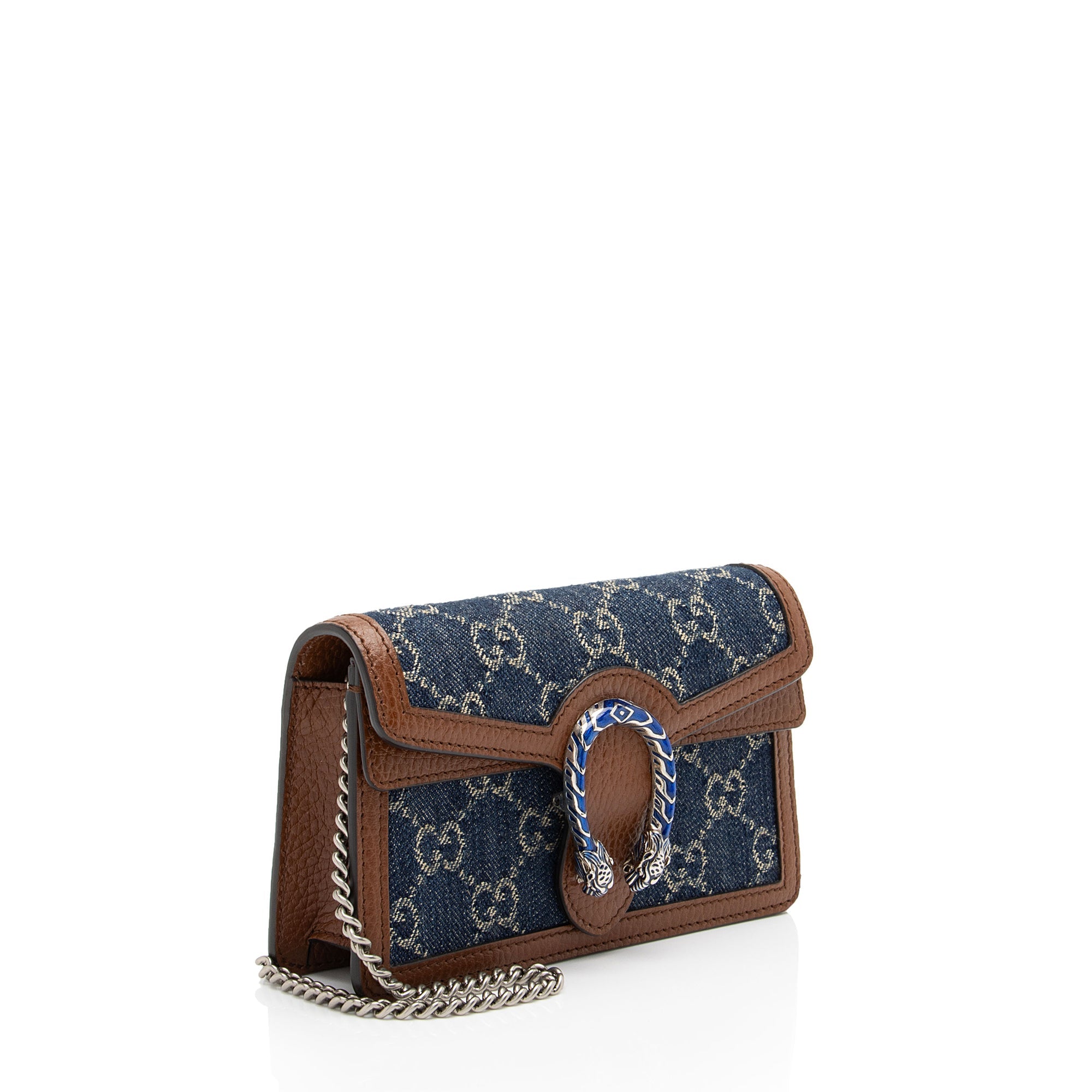 Gucci Denim Dionysus Super Mini Shoulder Bag (SHF-LUnuyX)