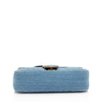 Gucci Denim Matelasse Pearl GG Marmont Small Flap Bag (SHF-JQgdk7)