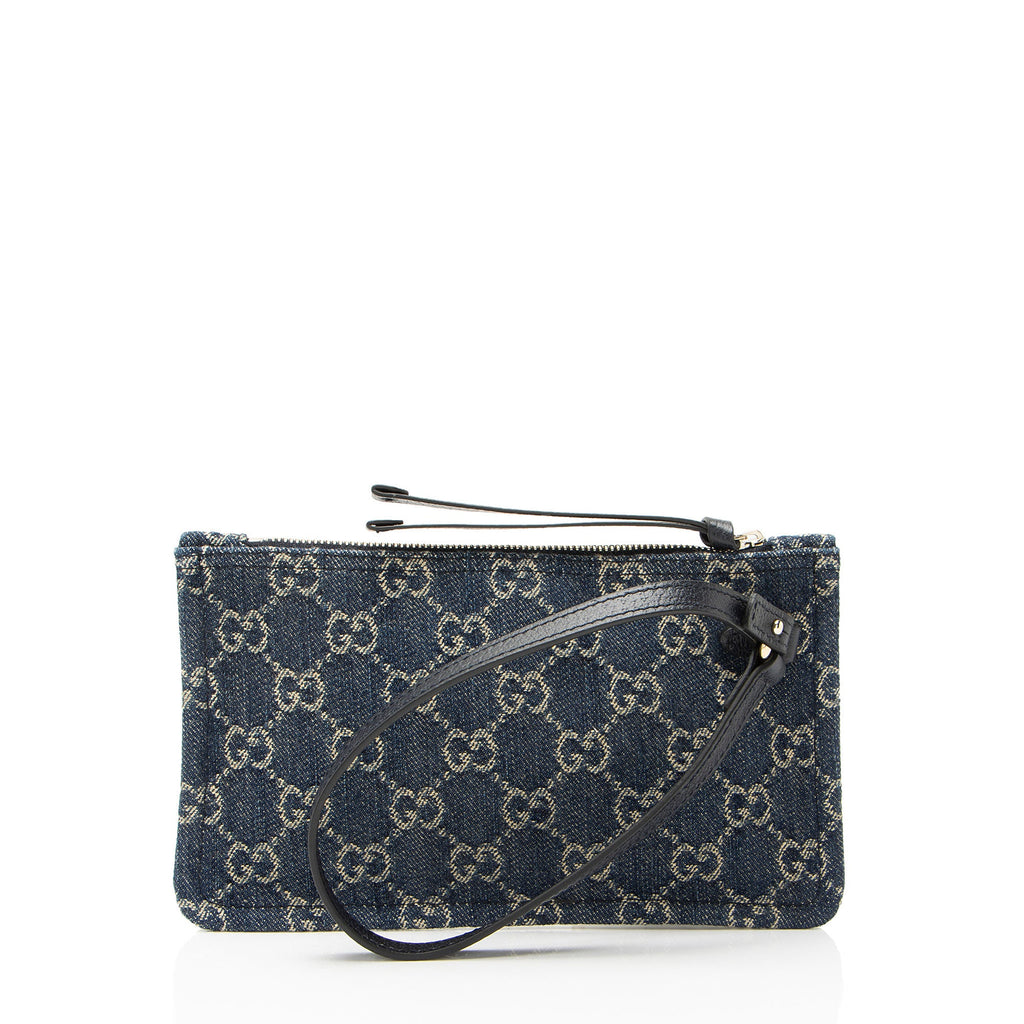 Gucci GG Denim Zip Pochette