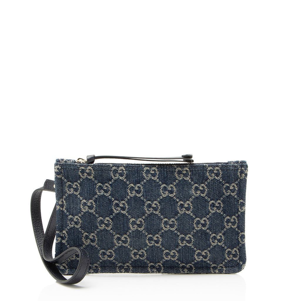 Gucci GG Denim Zip Pochette