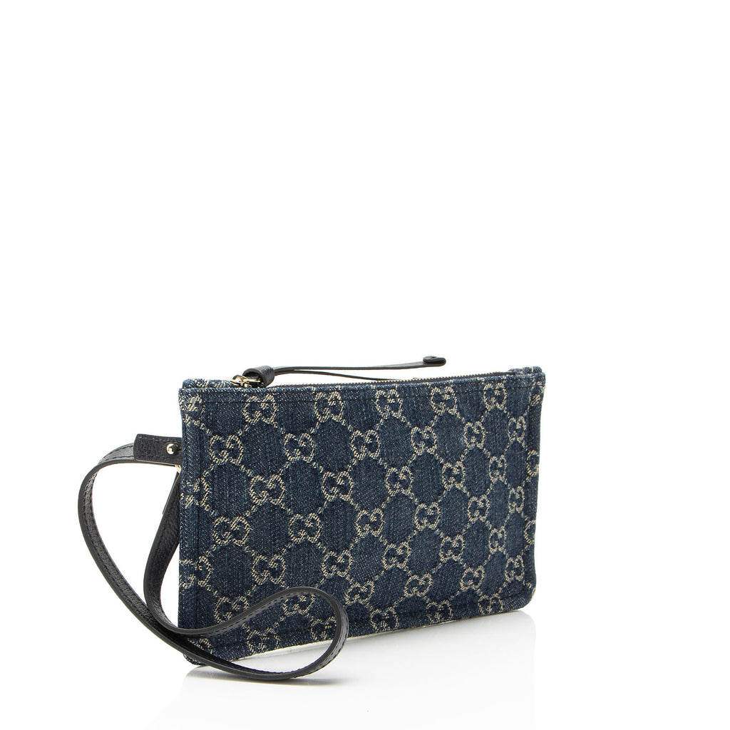 Gucci GG Denim Zip Pochette