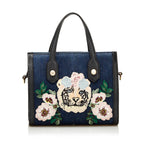 Gucci Denim Tiger Pearl Tote (SHG-35954)