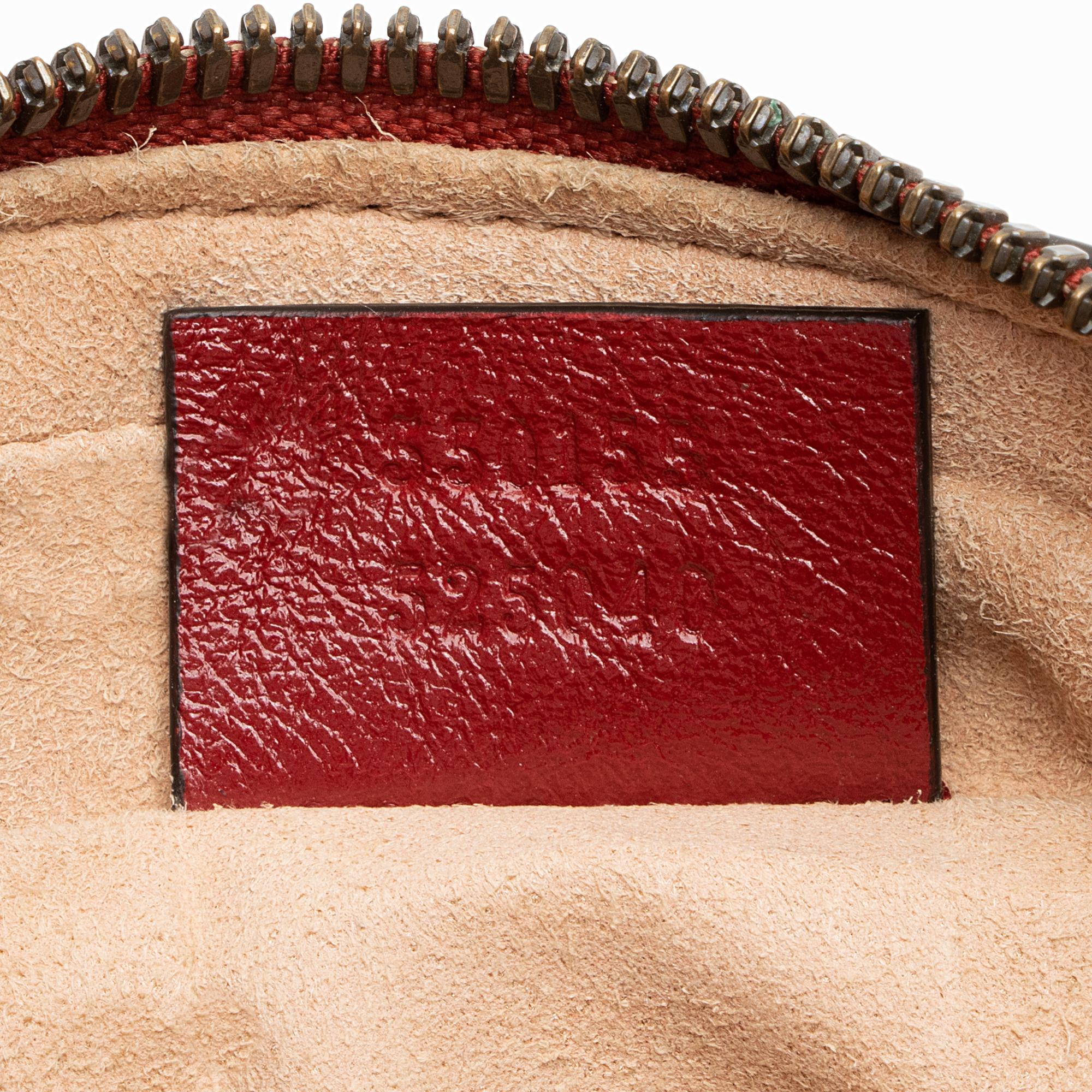 Gucci Diagonal Matelasse Leather GG Marmont Double Zip Mini Camera Bag