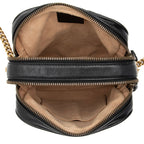 Gucci Diagonal Matelasse Leather GG Marmont Double Zip Mini Camera Bag