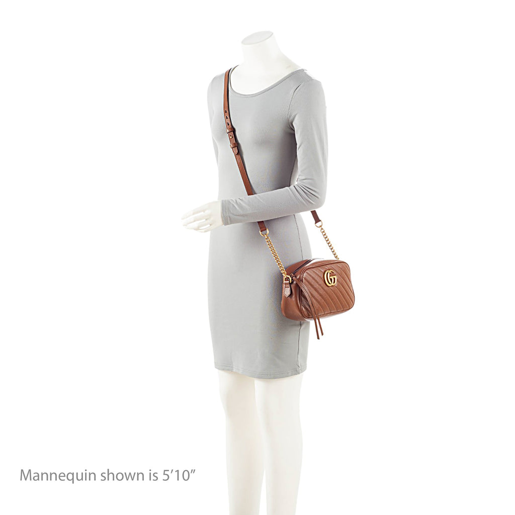 Gucci Diagonal Matelasse Leather GG Marmont Small Camera Bag