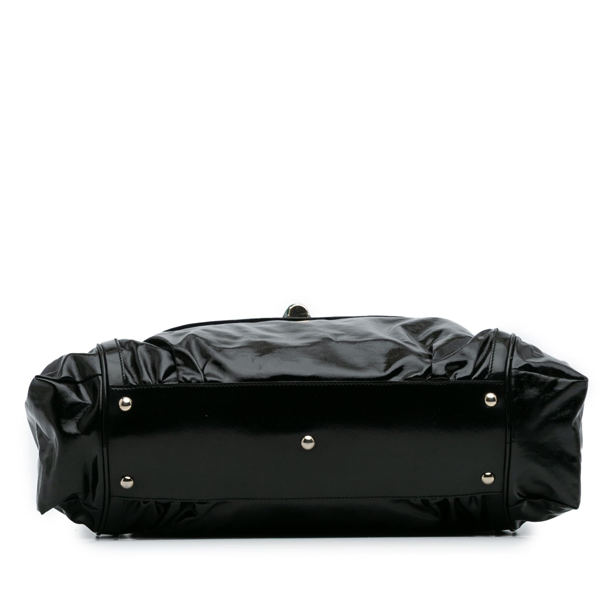 Gucci Dialux Pop Coated Canvas Bamboo Top Handle Bag
