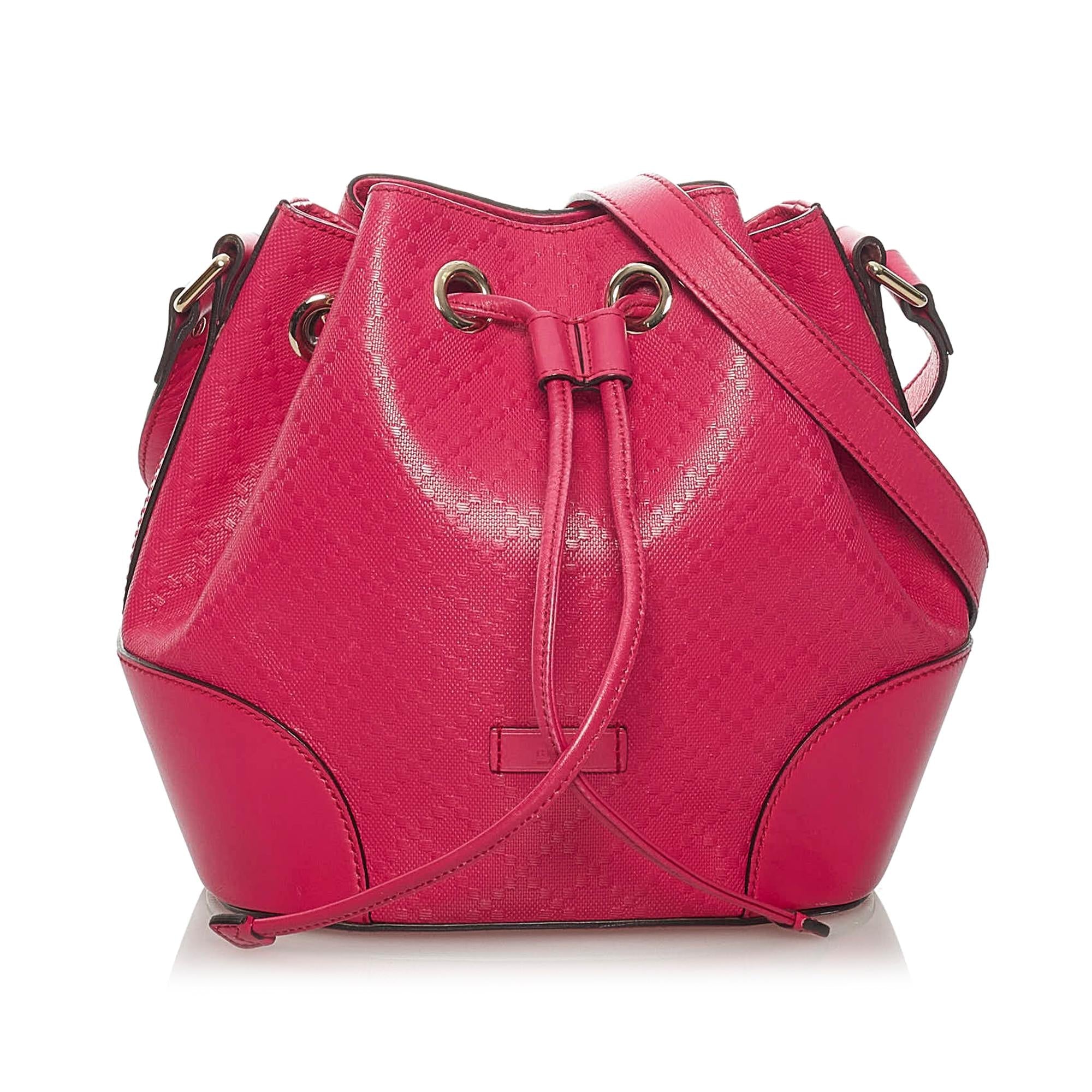 Gucci Diamante Bright Leather Bucket Bag (SHG-29104)