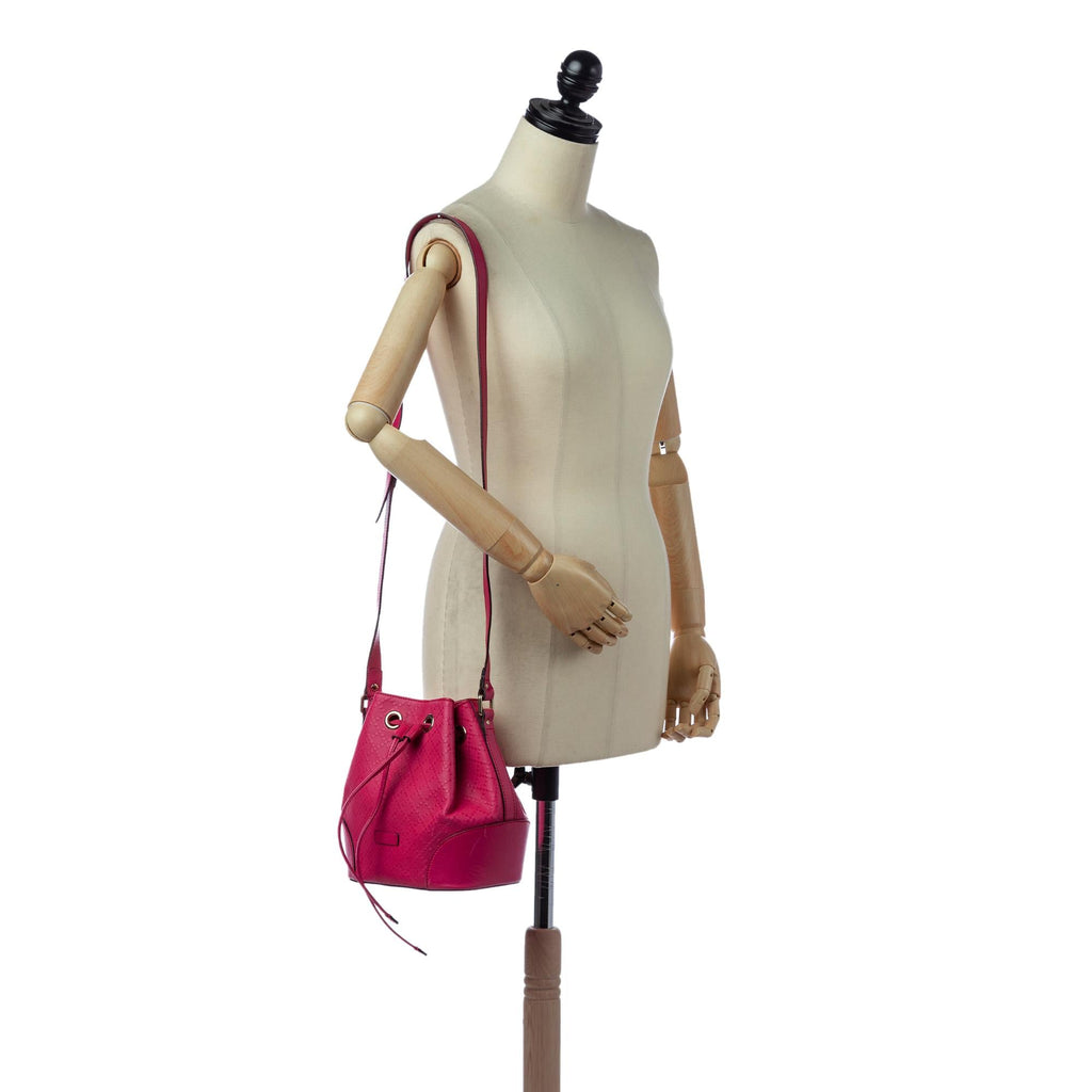 Gucci Diamante Bright Leather Bucket Bag (SHG-37602)