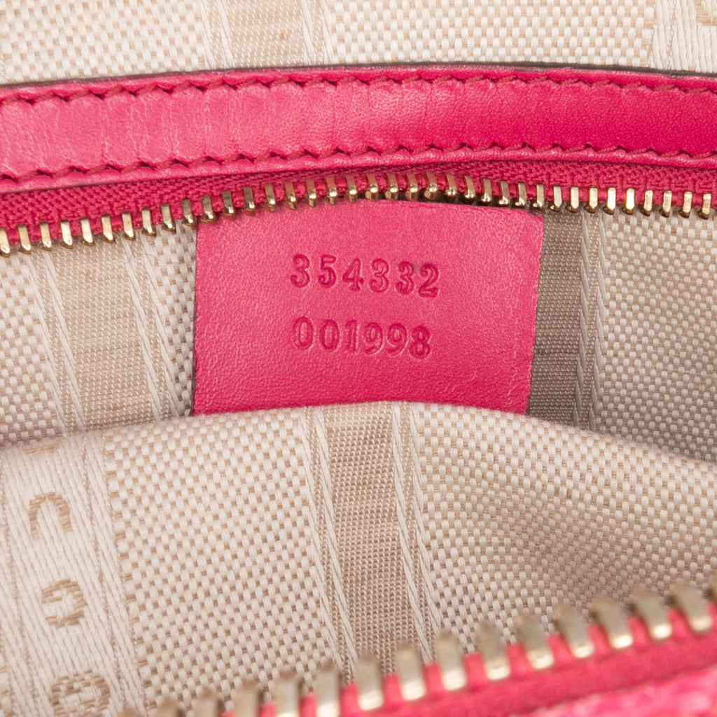 Gucci Diamante Bright Leather Satchel