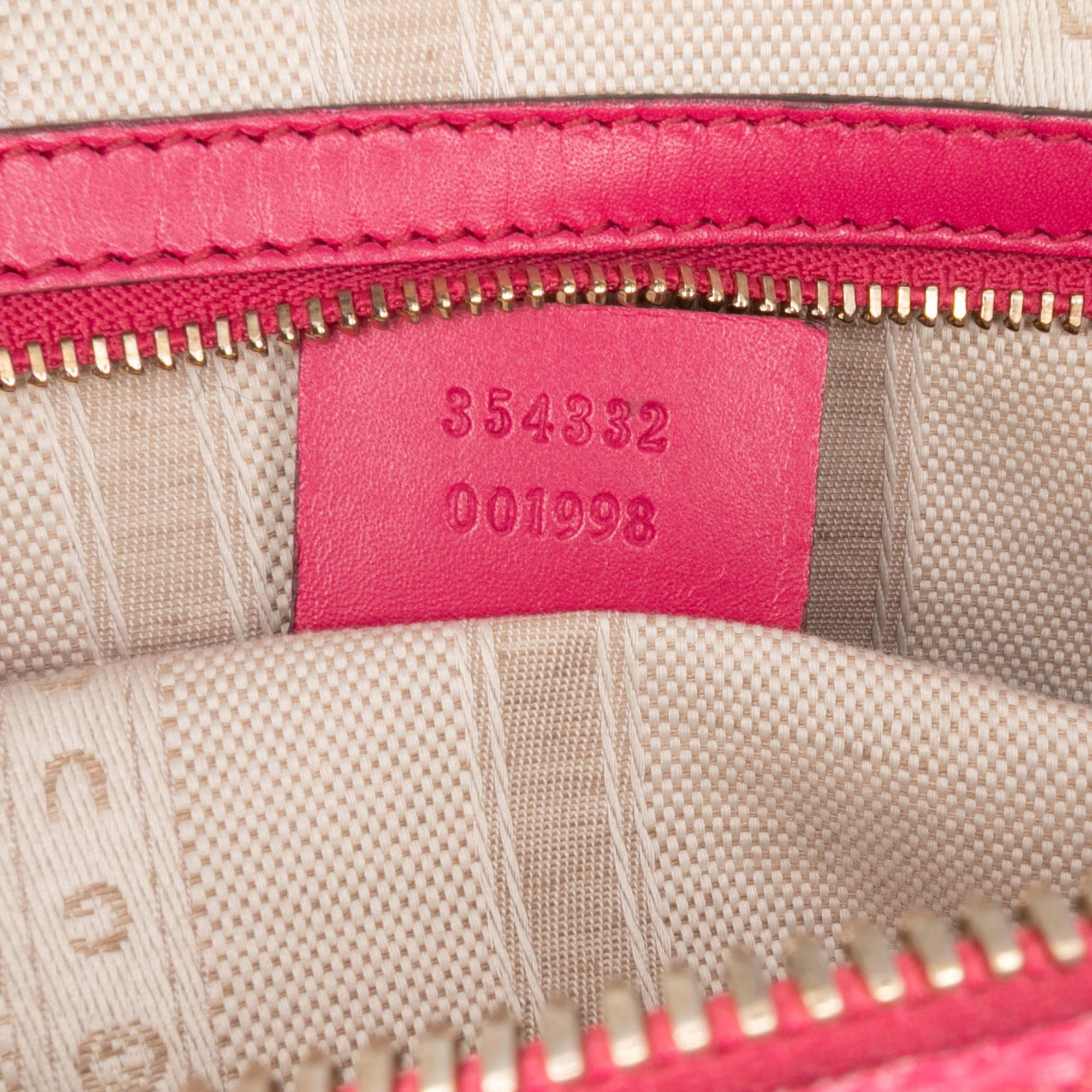 Gucci Diamante Bright Leather Satchel