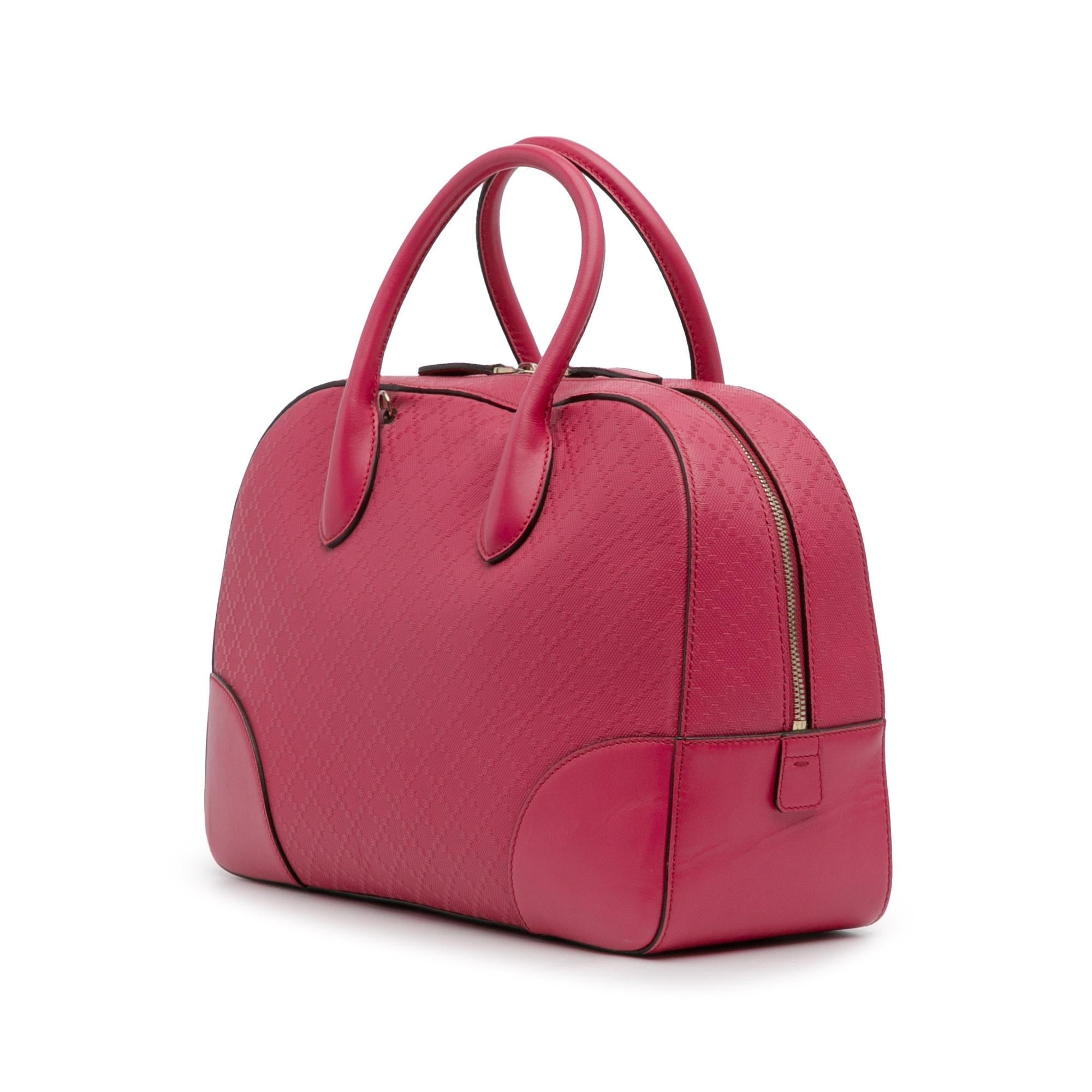 Gucci Diamante Bright Leather Satchel