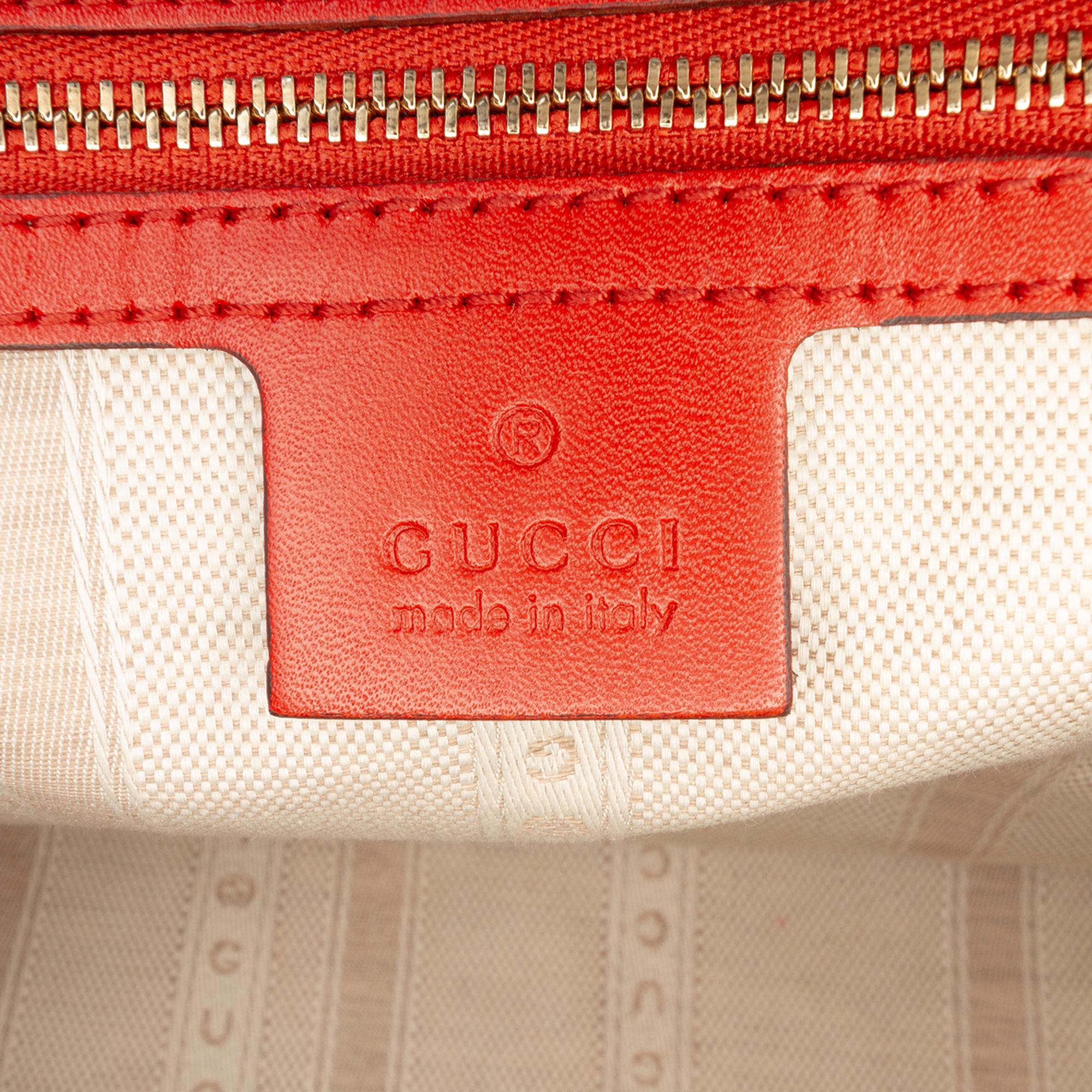 Gucci Diamante Bright Leather Satchel
