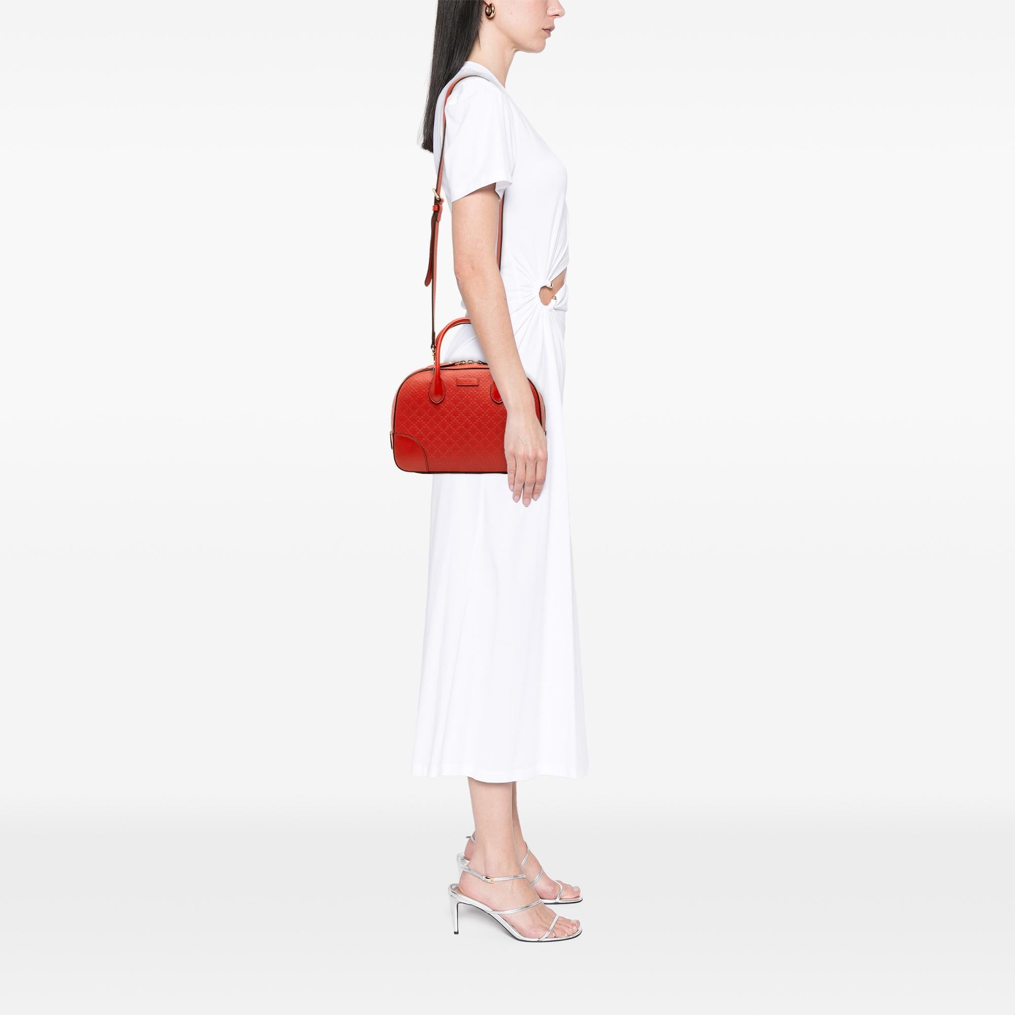 Gucci Diamante Bright Leather Satchel