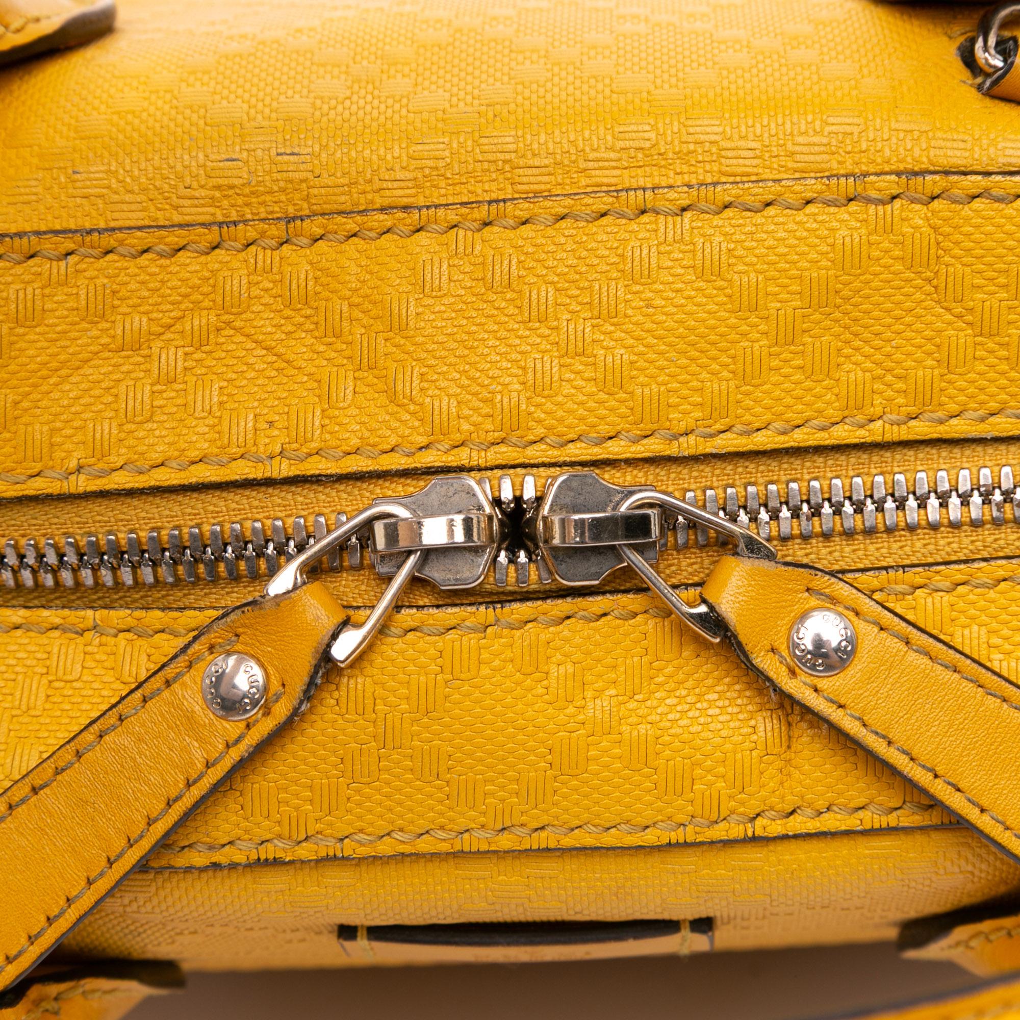 Gucci Diamante Bright Leather Satchel
