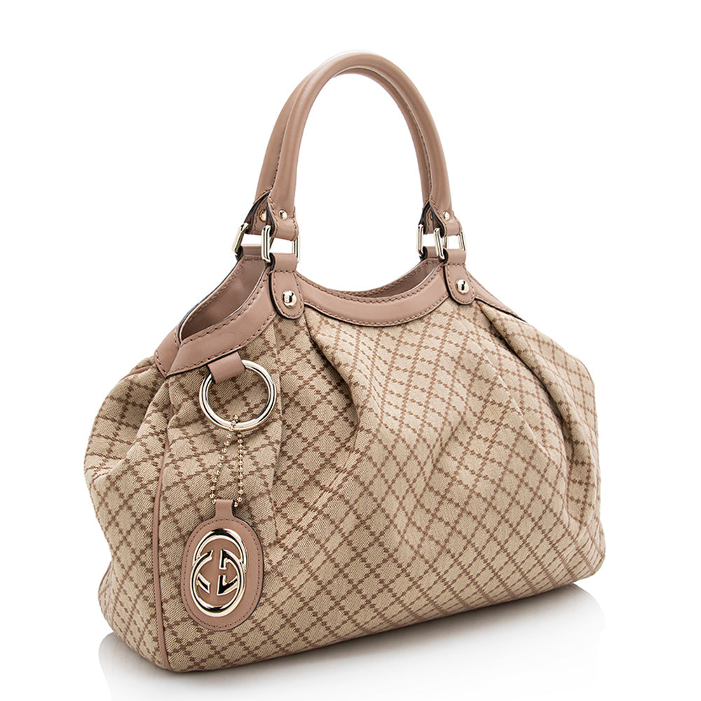 Gucci Diamante Canvas Sukey Medium Tote (SHF-21645)