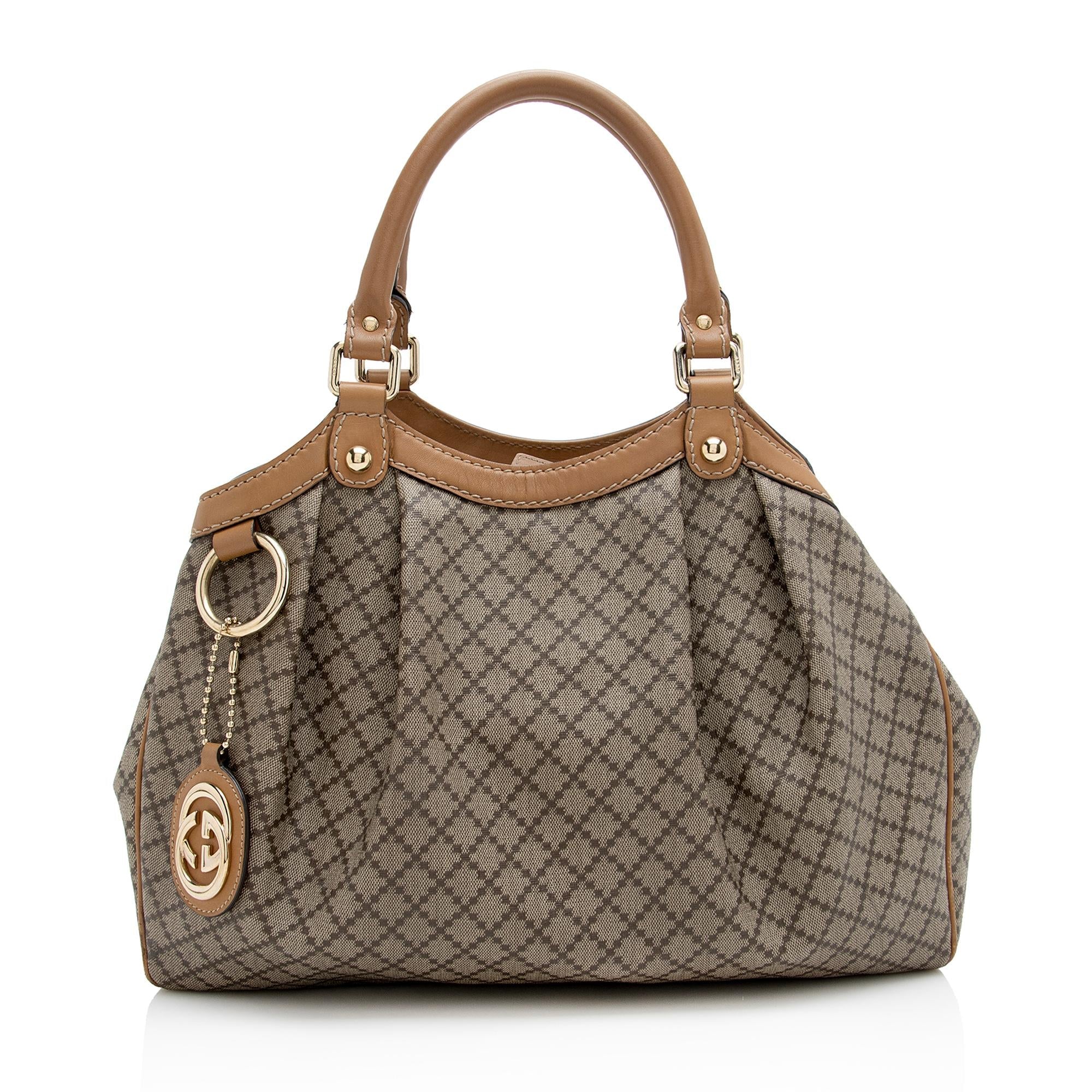 Gucci Diamante Canvas Sukey Medium Tote - FINAL SALE (SHF-22989)