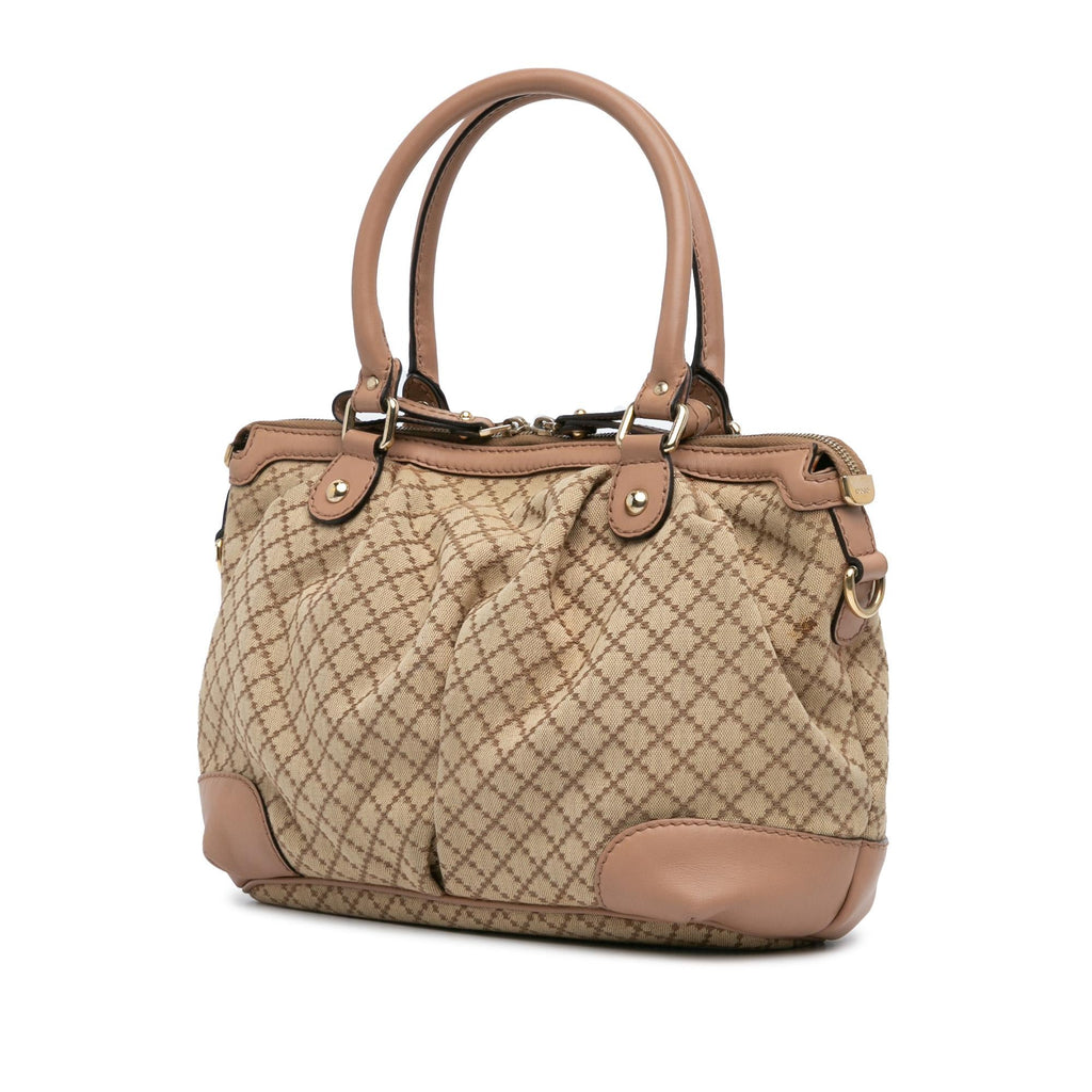 Gucci Diamante Canvas Sukey Satchel