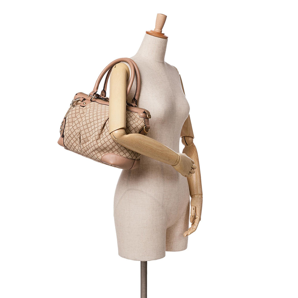 Gucci Diamante Canvas Sukey Satchel