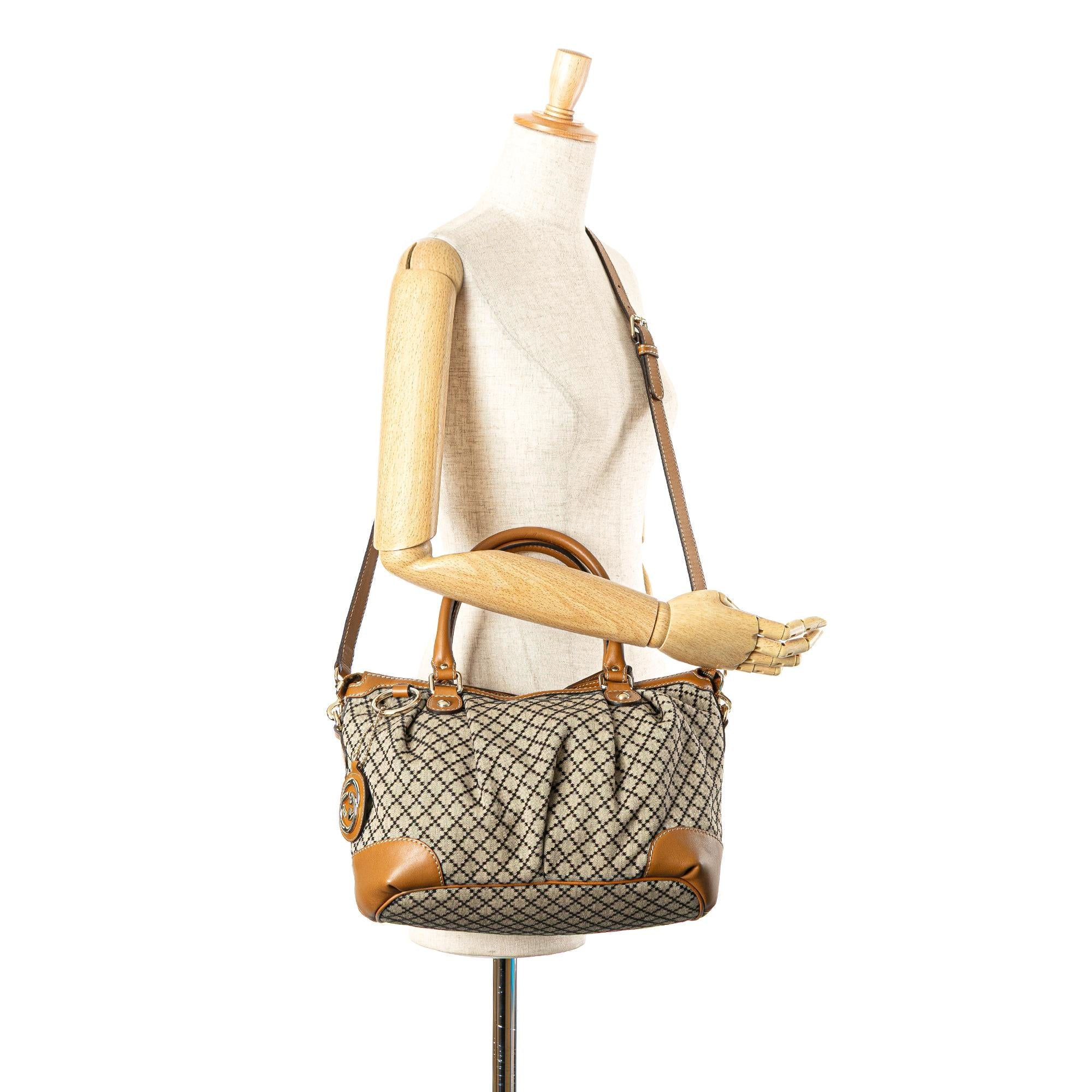 Gucci Diamante Canvas Sukey Satchel