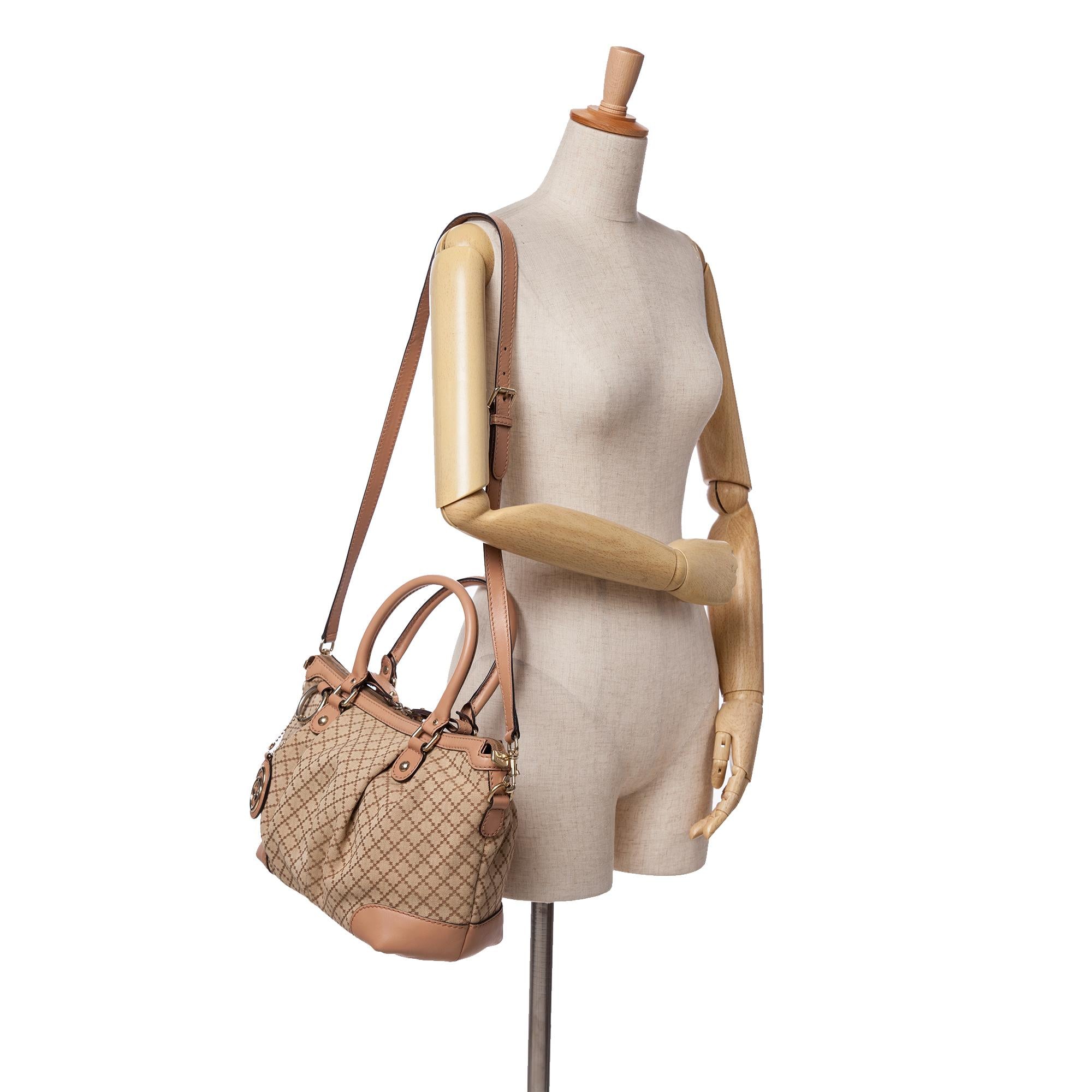 Gucci Diamante Canvas Sukey Satchel