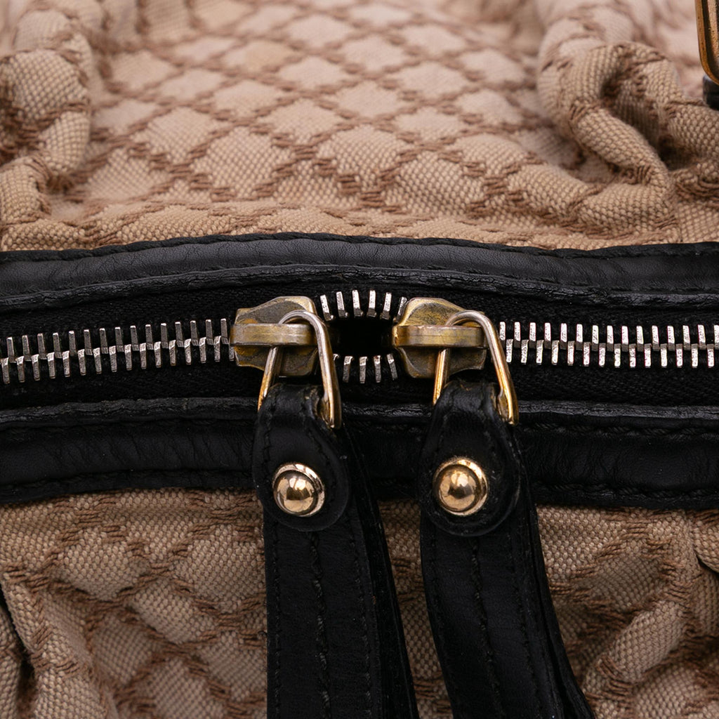 Gucci Diamante Canvas Sukey Satchel
