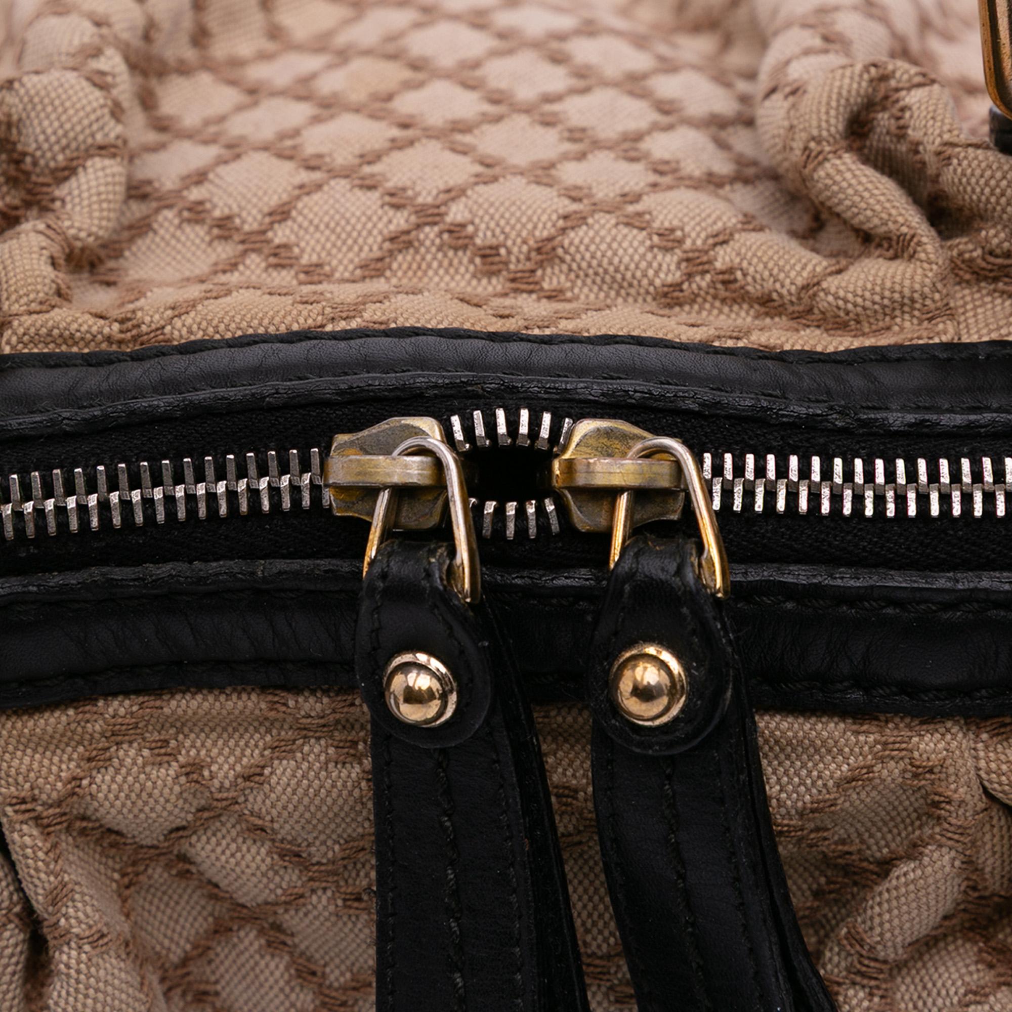 Gucci Diamante Canvas Sukey Satchel
