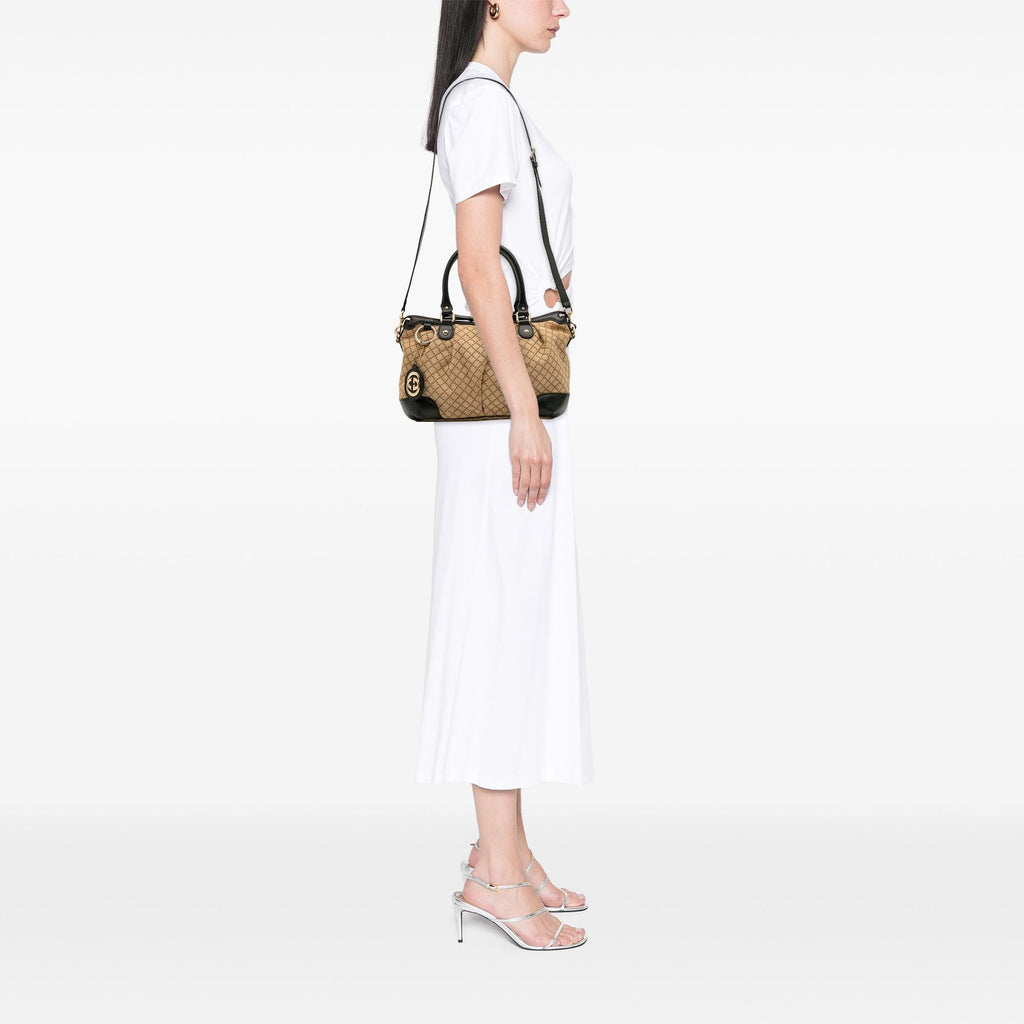 Gucci Diamante Canvas Sukey Satchel