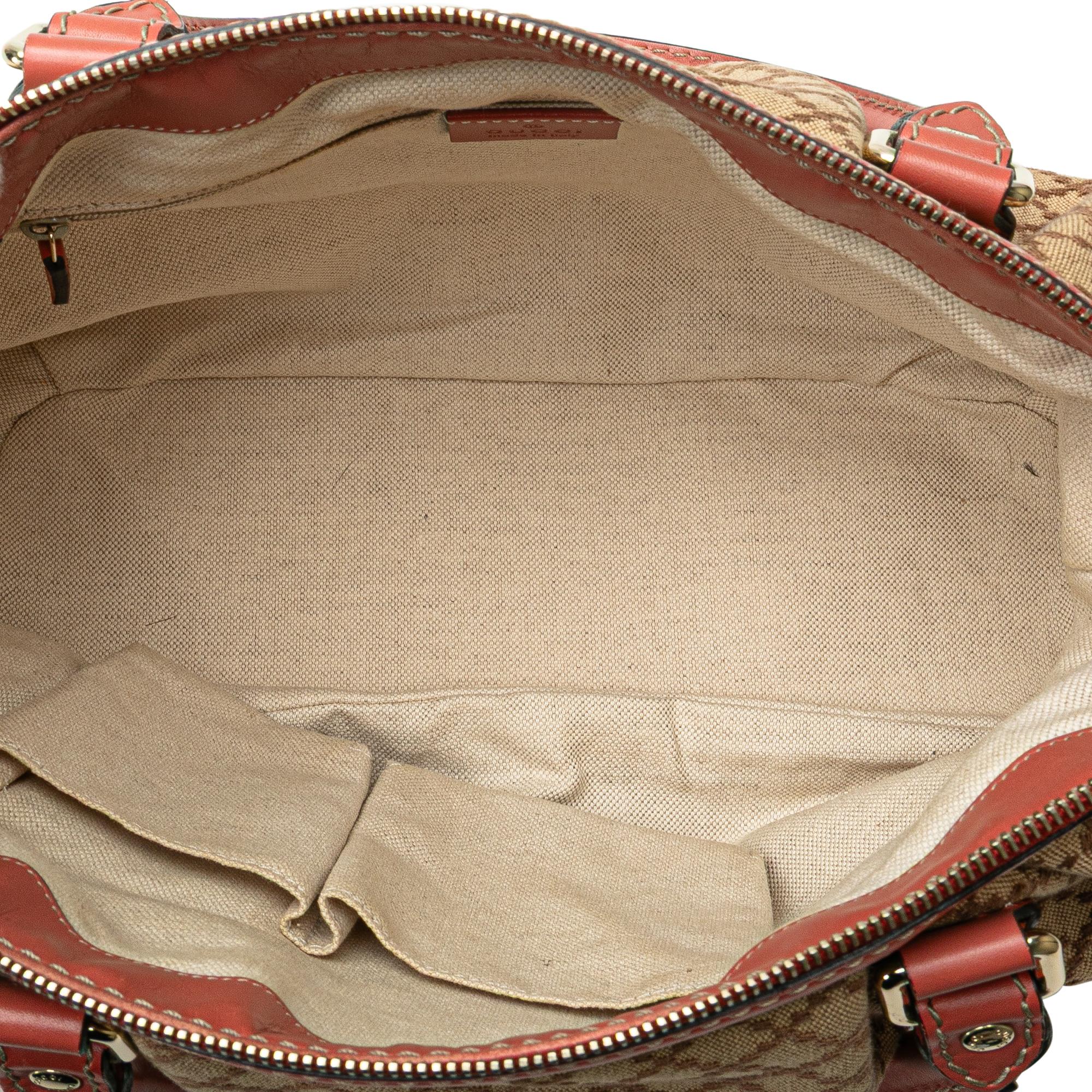 Gucci Diamante Canvas Sukey Satchel