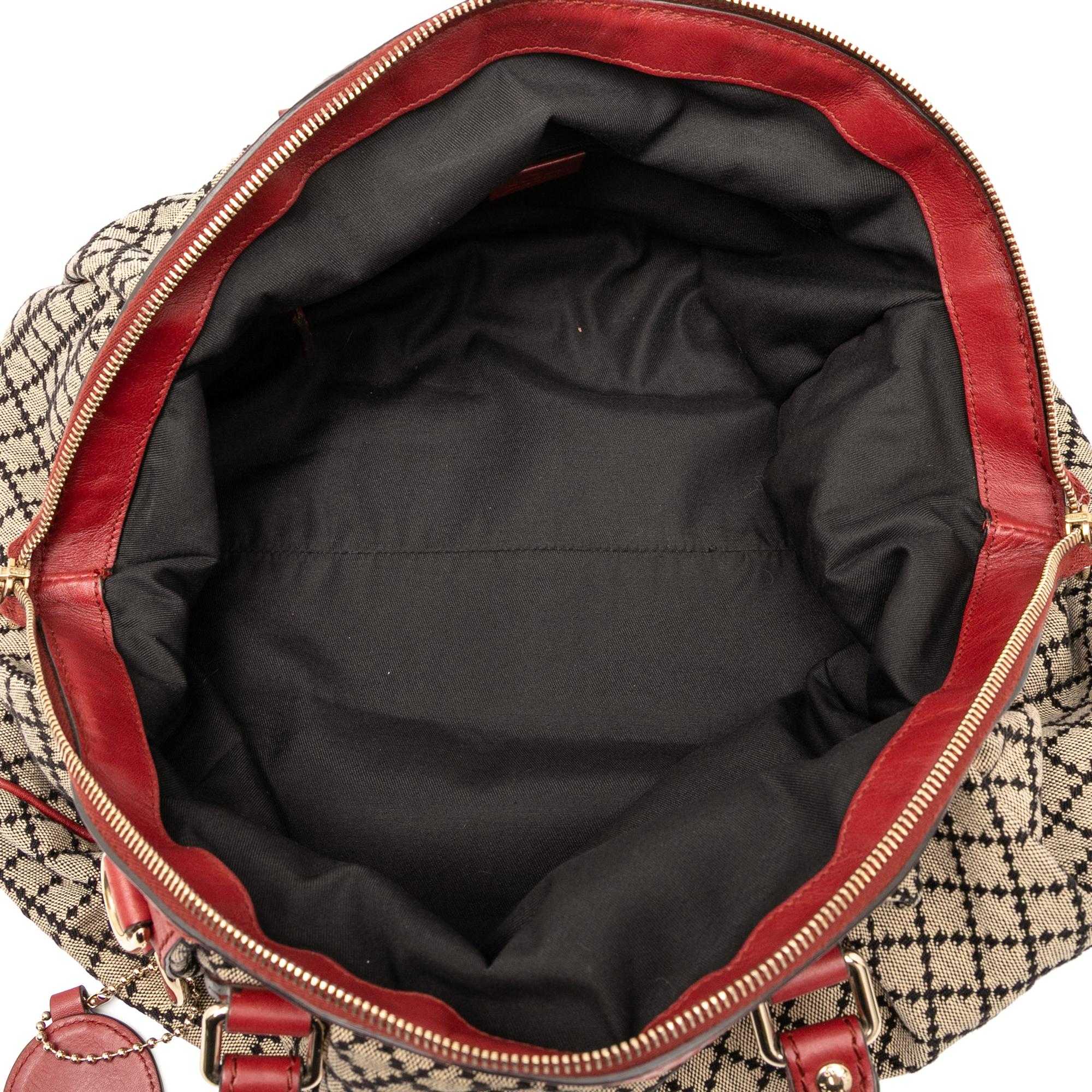Gucci Diamante Canvas Sukey Satchel