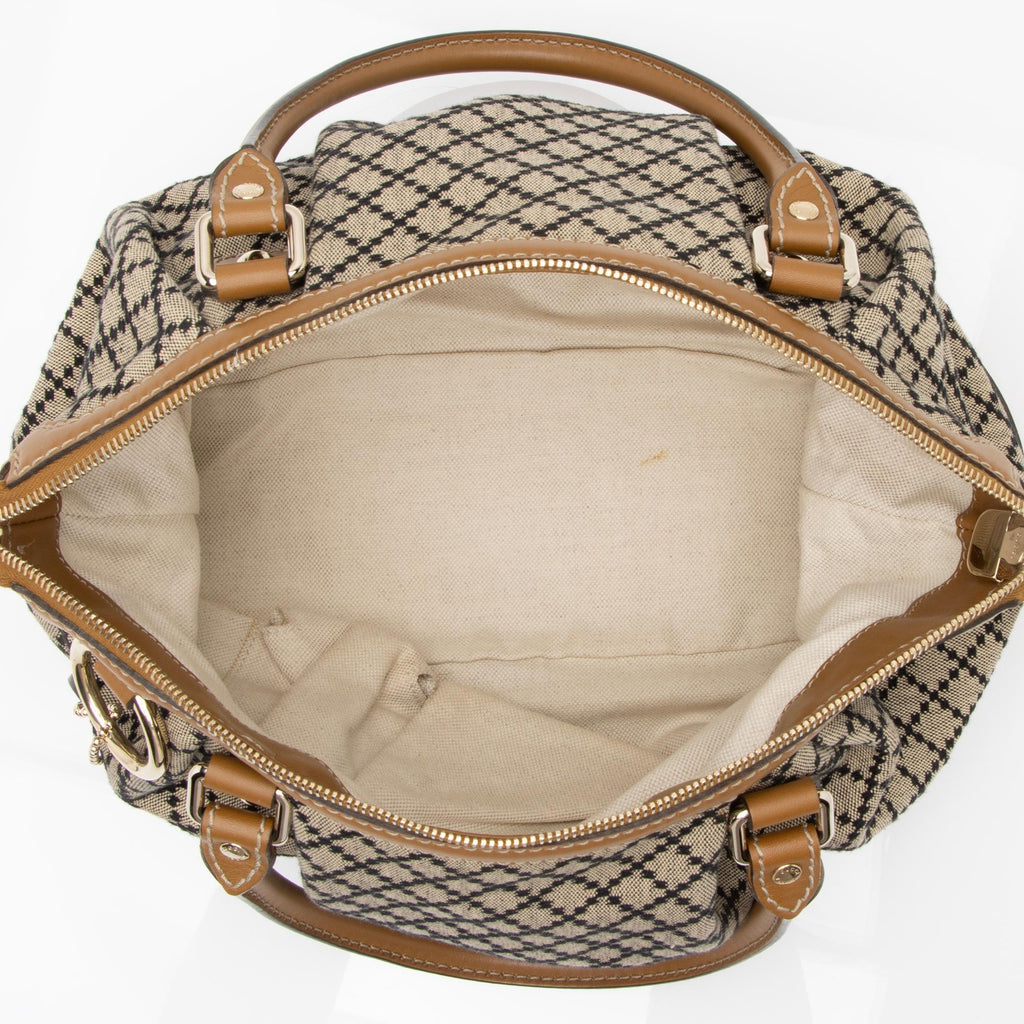 Gucci Diamante Canvas Sukey Top Handle Medium Satchel (SHF-23618)